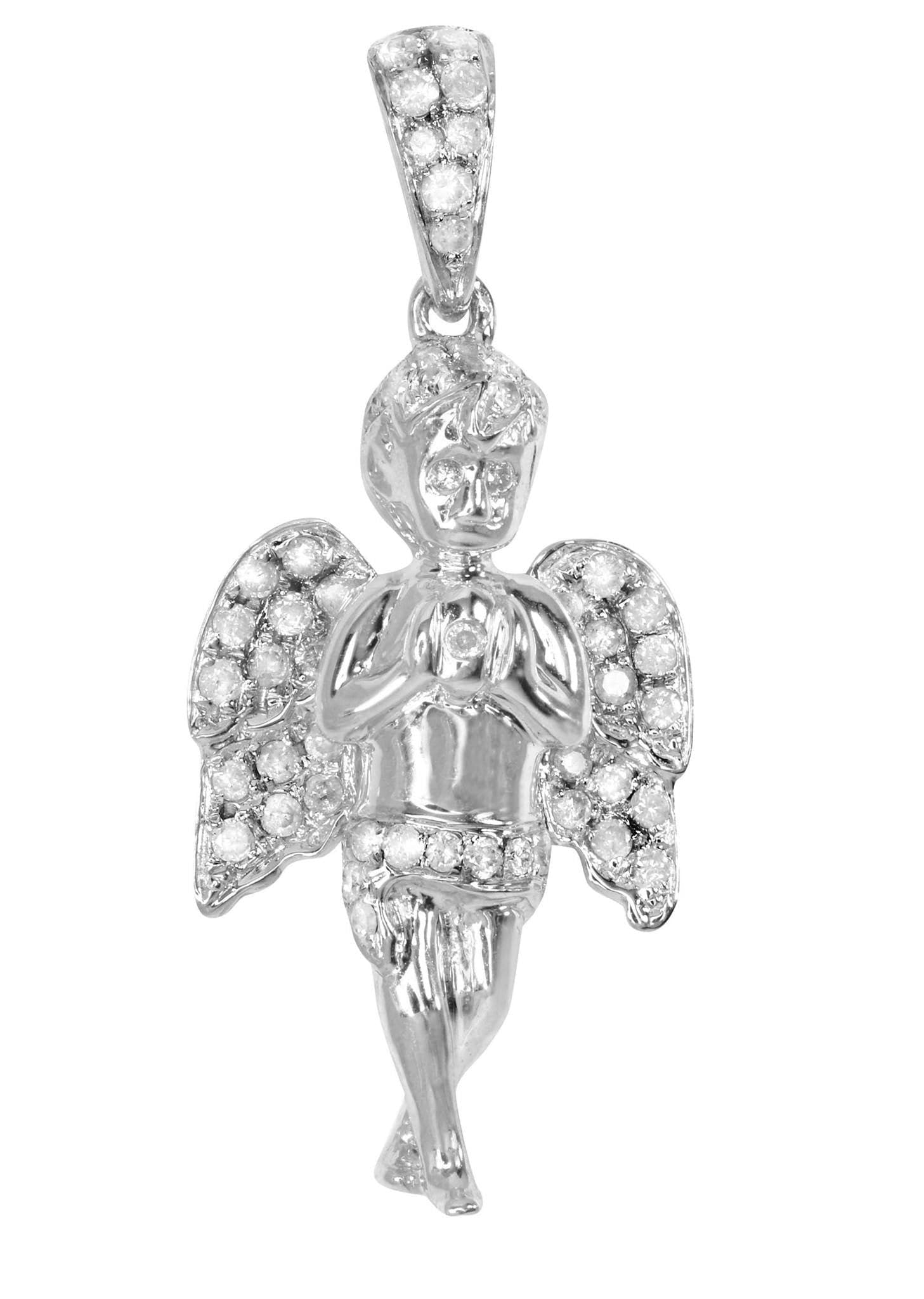 Diamond Angel Pendant Necklace - 4.09 Grams (0.54 Carats) - Elegant Jewelry Gift for Women - Perfect for Christmas, Birthday & Anniversary Gifts