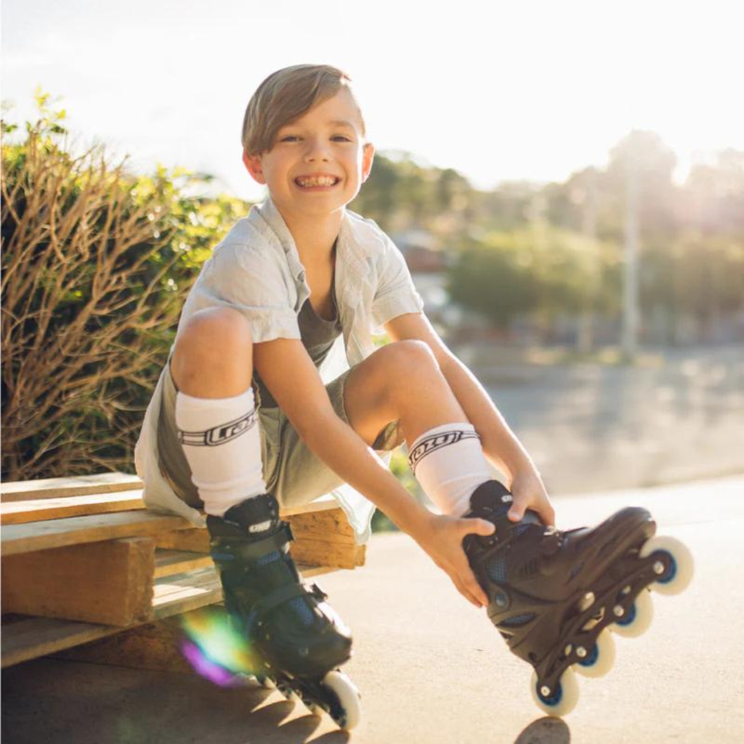 Adjustable Kids Inline Skates - Crazy Skates 148 in Teal | Perfect for Outdoor Play, Birthday Gifts & Roller Skating Lessons