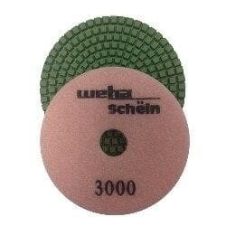 3 Weha Schein Diamond Polishing Pads 3mm Thick - Professional Stone & Concrete Polishing Kit for Countertops, Floors & Tile - Wet/Dry Use for Granite, Marble & Quartz