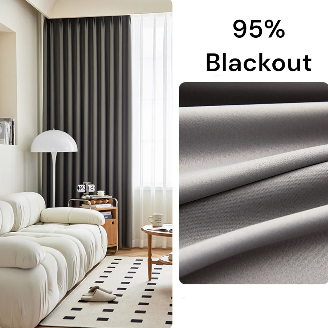 Veda Polyester Fire Retardant Blackout Grommet Curtains - Thermal Insulated Window Drapes for Bedroom, Living Room & Office (Custom Size Available)