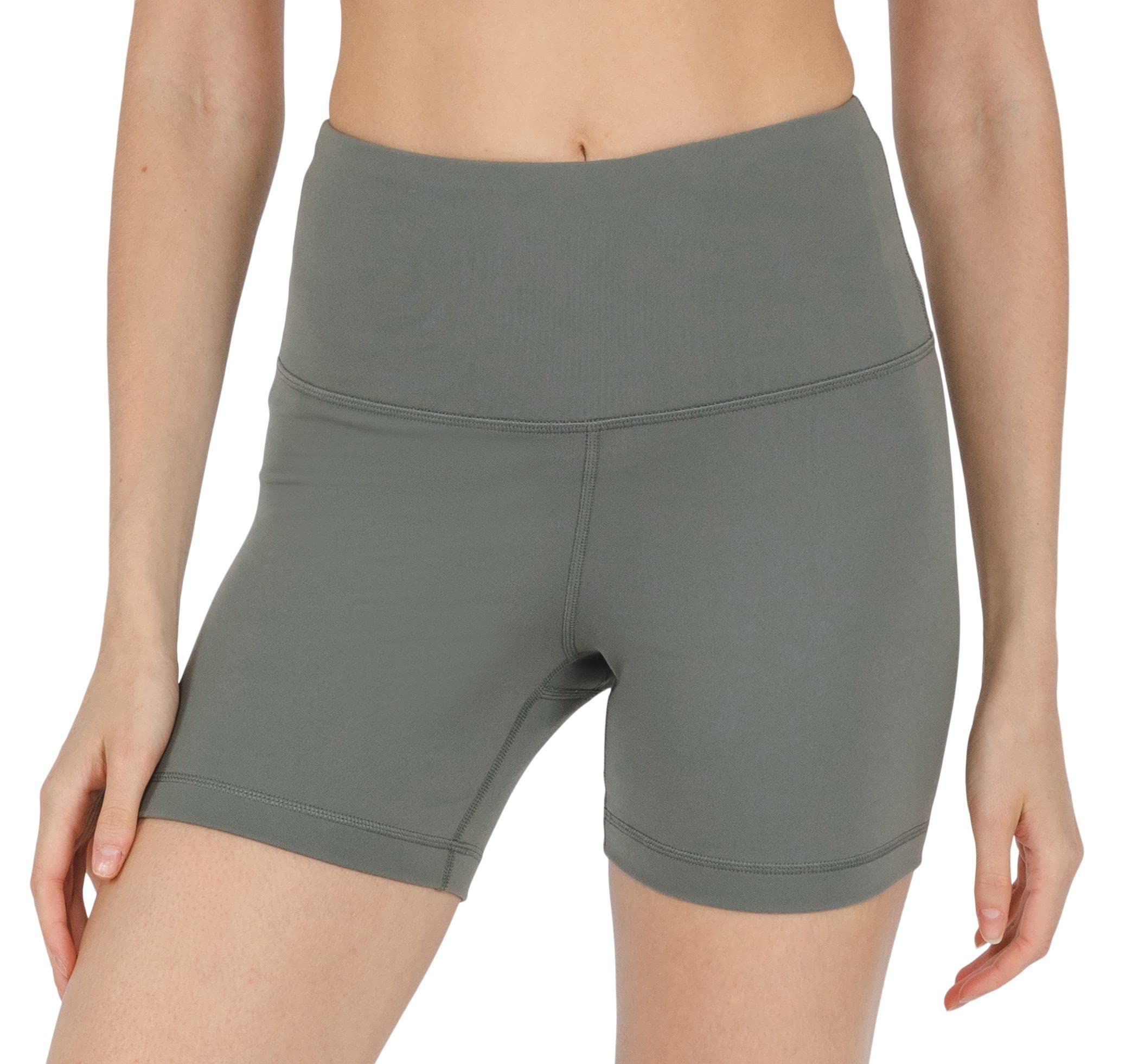 90 Degree By Reflex High Waisted Yoga Shorts for Women - Tummy Control Workout & Running Shorts - 2 Pack Power Flex Biker Shorts - Perfect for Gym, Yoga, Cycling and Everyday Wear