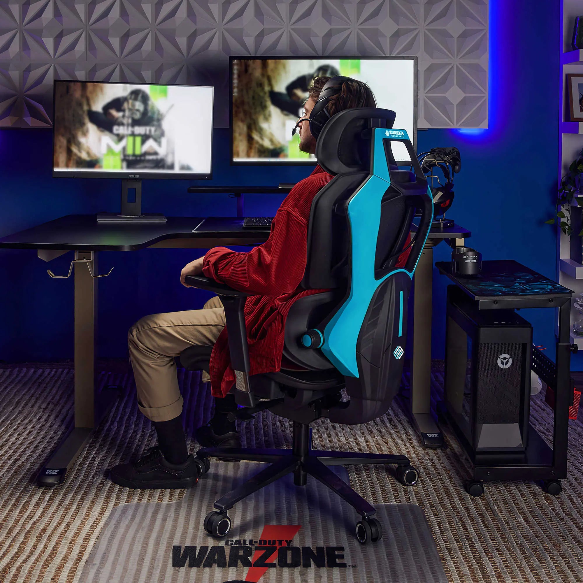 Typhon Hybrid Ergonomic Gaming Chair - Adjustable Lumbar Support & Headrest for PC, Office & Console Gaming - Comfortable Racing Style Chair for Long Hours of Work or Play