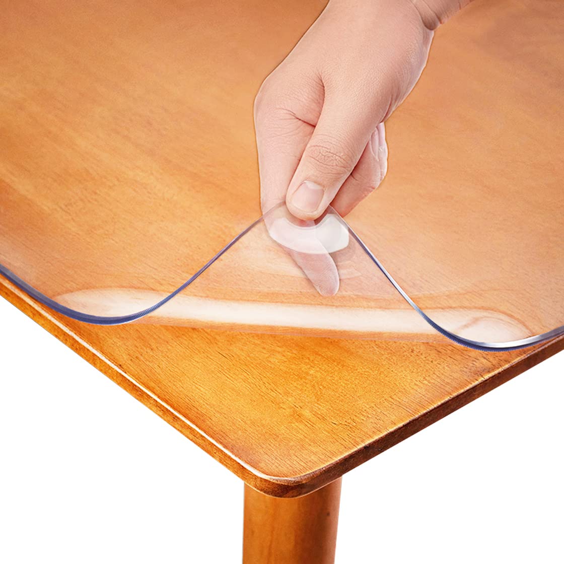 Clear PVC Table Cover Protector 32x48 Inches - Durable Plastic Writing Desk Mat, Rectangular Vinyl Desk Pad for Office, Dresser, Nightstand, Computer Desk - Waterproof & Scratch-Resistant Surface for Work, Study & Dining Protection