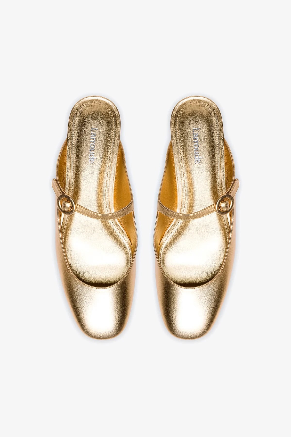 Blair Flat Mule Shoes - Gold Metallic Leather Slip-On Loafers for Women | Comfortable Casual & Office Wear | Perfect for Work, Shopping, and Everyday Outfits