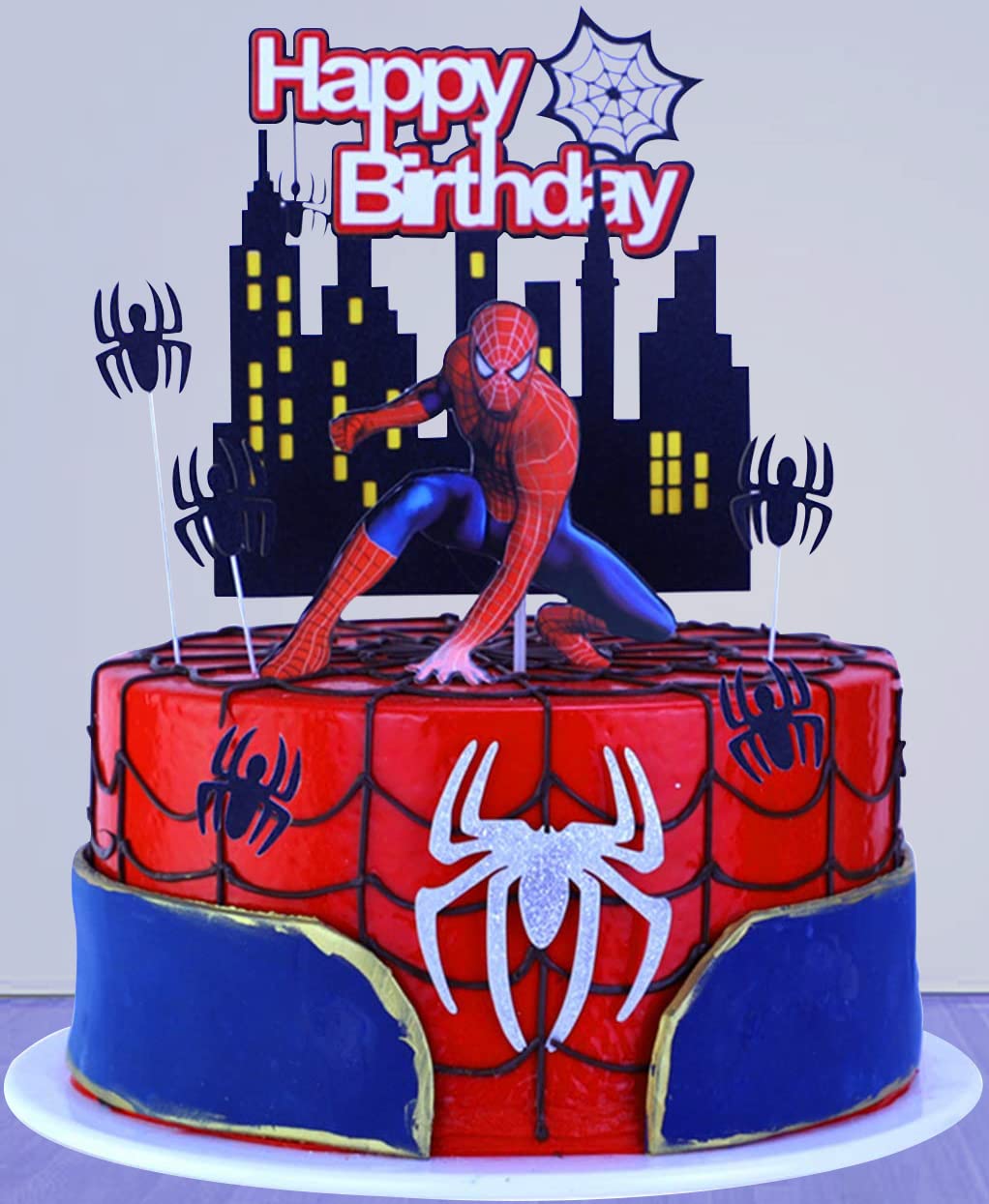 Superhero Birthday Cake Topper Set - Boys Superhero Theme Party Decorations for Happy Birthday Cakes - Perfect for Superhero Themed Birthday Parties, Baby Showers & Special Celebrations