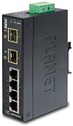 ISW-621TF IP30 Industrial Ethernet Switch - 4-Port 10/100Base-TX + 2-Port 100Base-FX SFP (SM/MM SFP) - Wide Temperature Range (-40~75°C) - Perfect for Factory Automation, Smart Grid & Harsh Industrial Environments