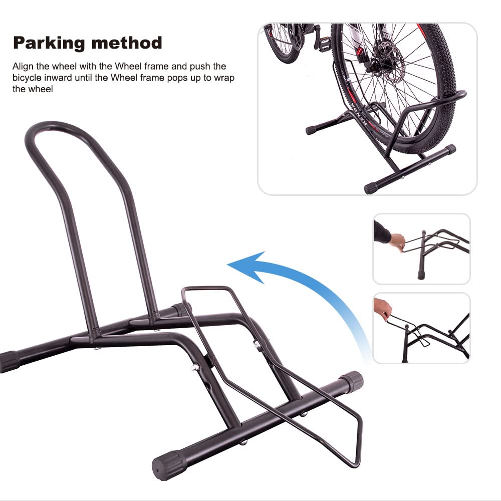 Heavy Duty Bike Stand - Adjustable Floor Parking Rack for Mountain, Road & BMX Bikes | Secure Bicycle Storage Solution for Garage, Home & Outdoor Use
