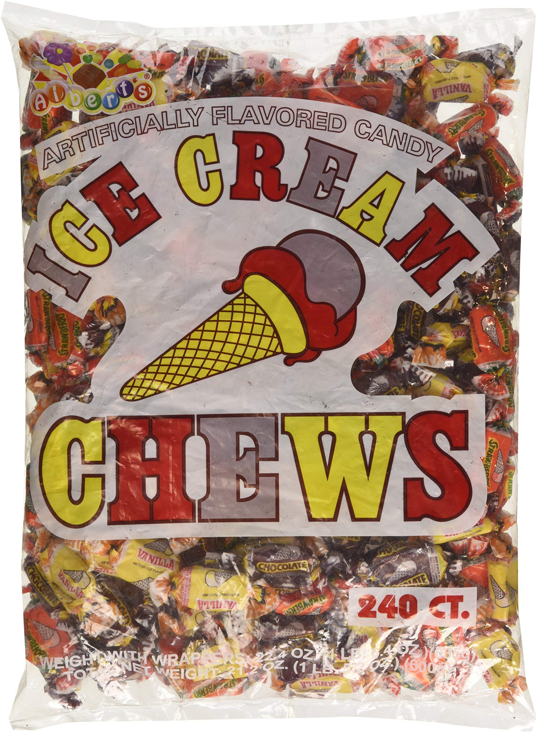 Alberts Chews Ice Cream Flavored Candy - 240 Piece Bulk Bag (Pack of 10) | Party Favors, Movie Snacks & Office Treats