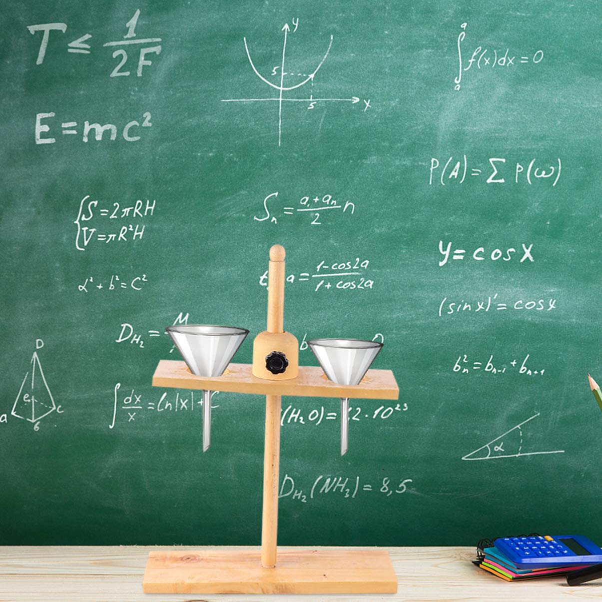 Portable Wooden Laboratory Funnel Stand - Dual Hole Chemistry Funnel Holder for Lab & Home Use | Perfect for Science Experiments, DIY Projects & Organized Storage