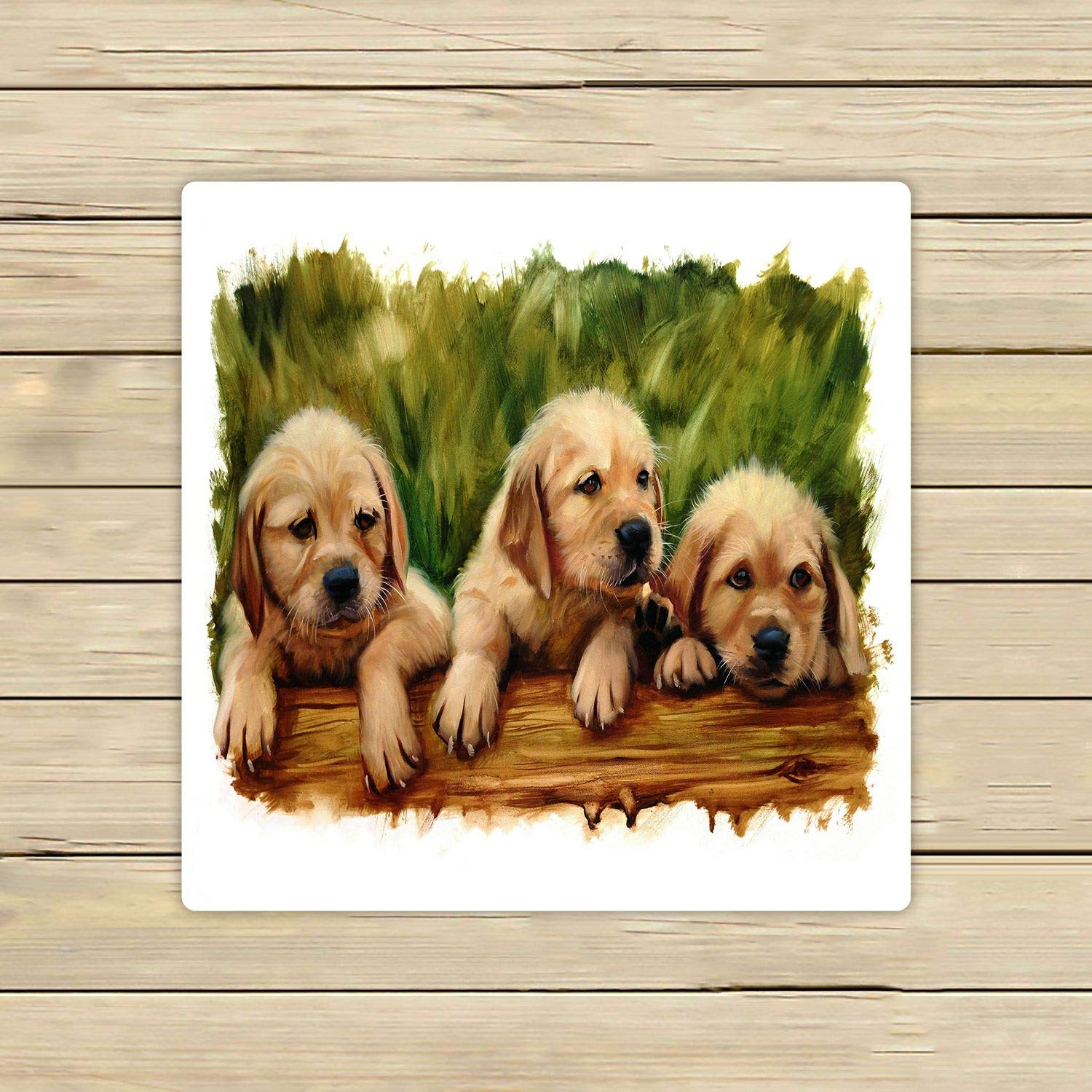 ABPHQTO Three Puppies Dog Lovers Lab Golden Doodle Oil Painting Towels - 13x13 Inch Soft Absorbent Bath, Beach, Pool & Travel Towels for Pet Lovers - Perfect for Spa Days, Outdoor Adventures & Home Decor
