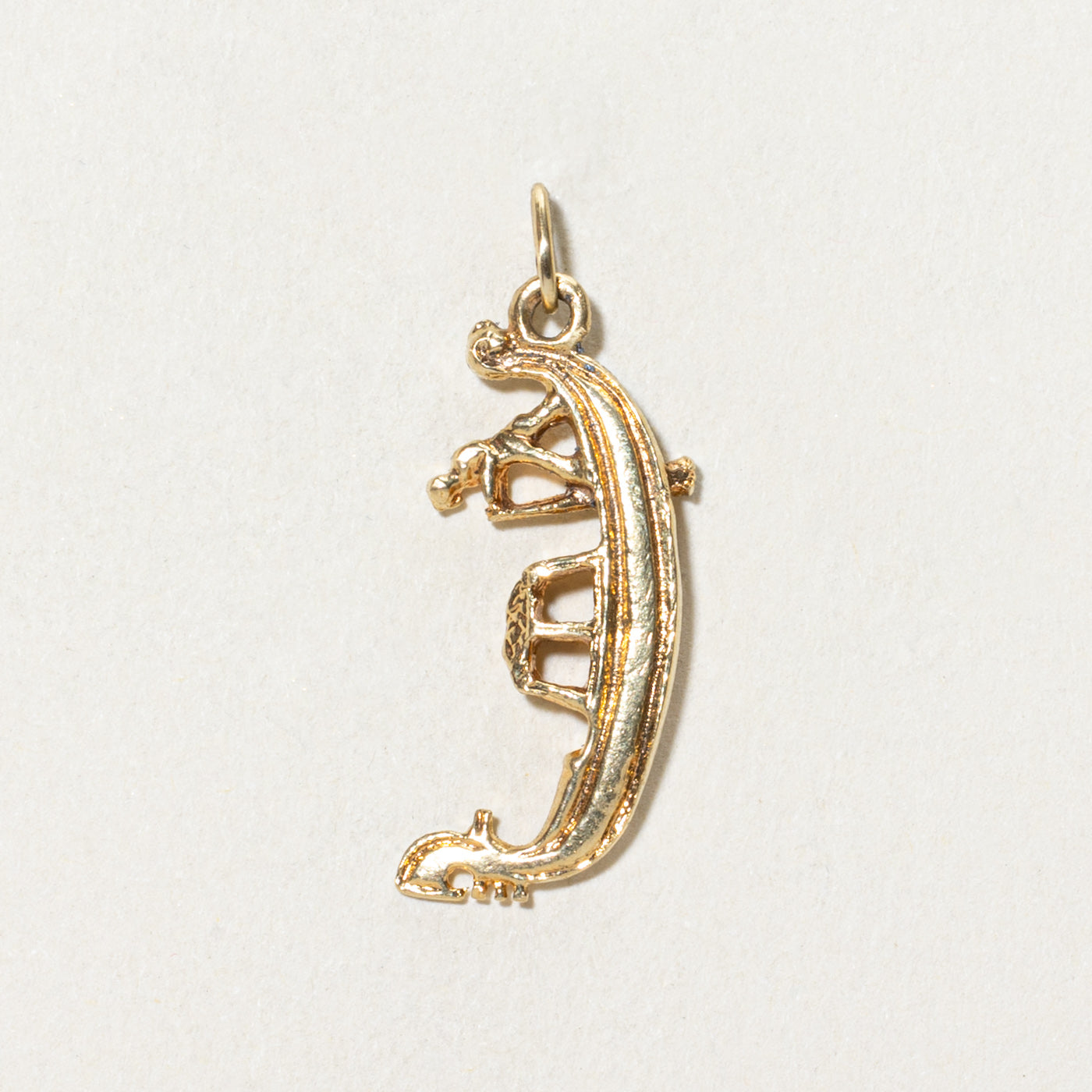Vintage Italian 18K Yellow Gold Venetian Gondola Charm Pendant - Handcrafted Jewelry for Necklace, Bracelet & Gift - Perfect for Travel Lovers & Venice Souvenirs