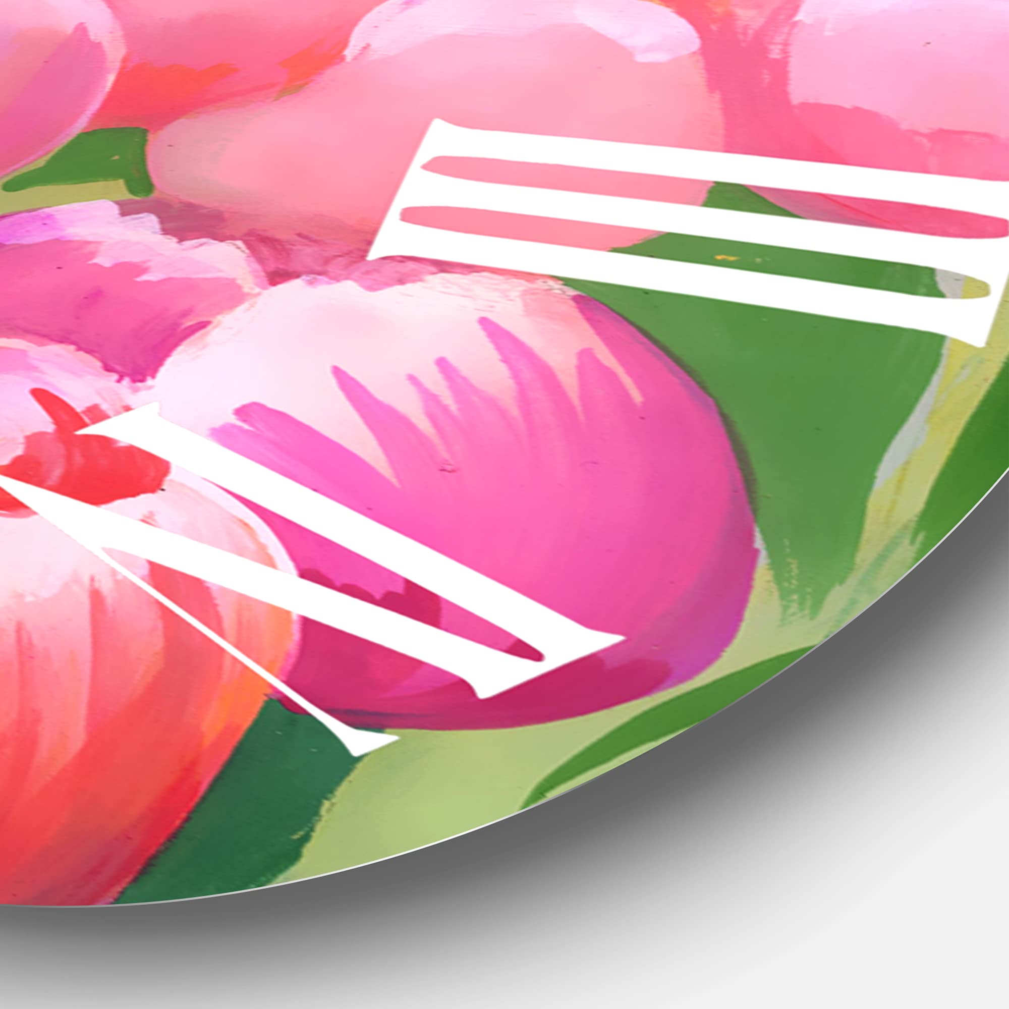 Field of Pink Tulips Wall Clock - Large Traditional Floral Wall Decor for Living Room, Bedroom & Office | Silent Non-Ticking Home Decor