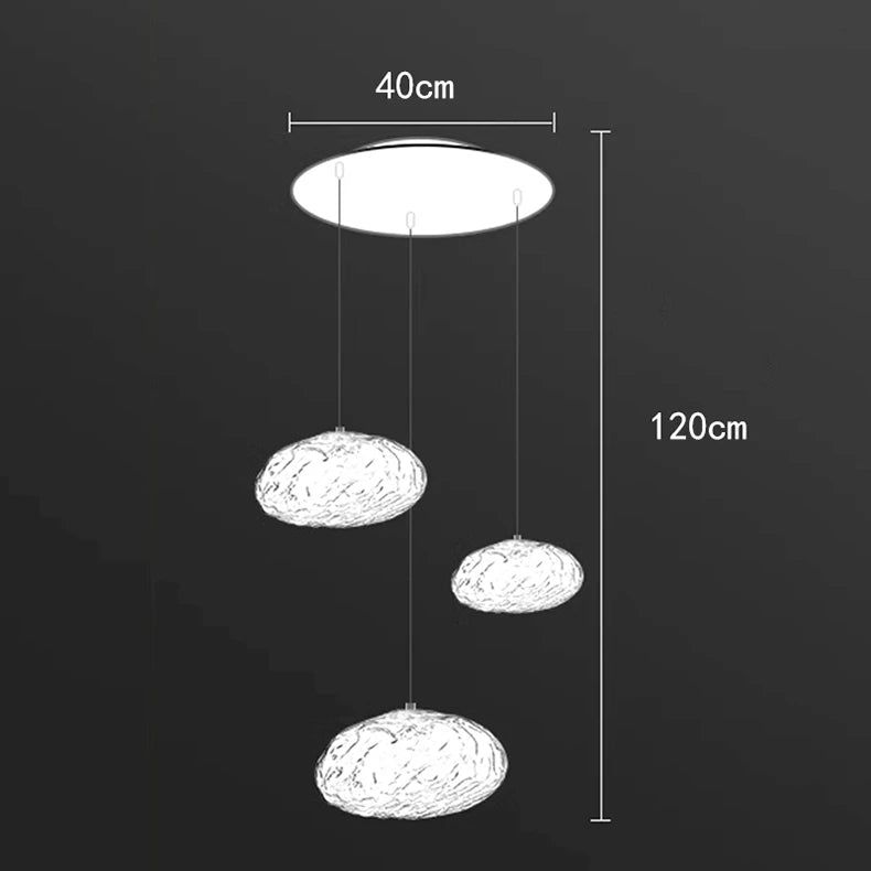 Crystal Lava Pebbles Chandelier - Elegant Modern Lighting Fixture for Dining Room, Bedroom & Living Room Decor