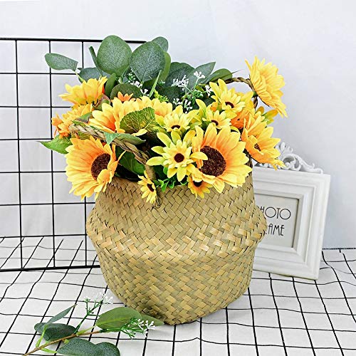 Handmade Bamboo Storage Basket - Home & Garden Organizer for Laundry & Flowers