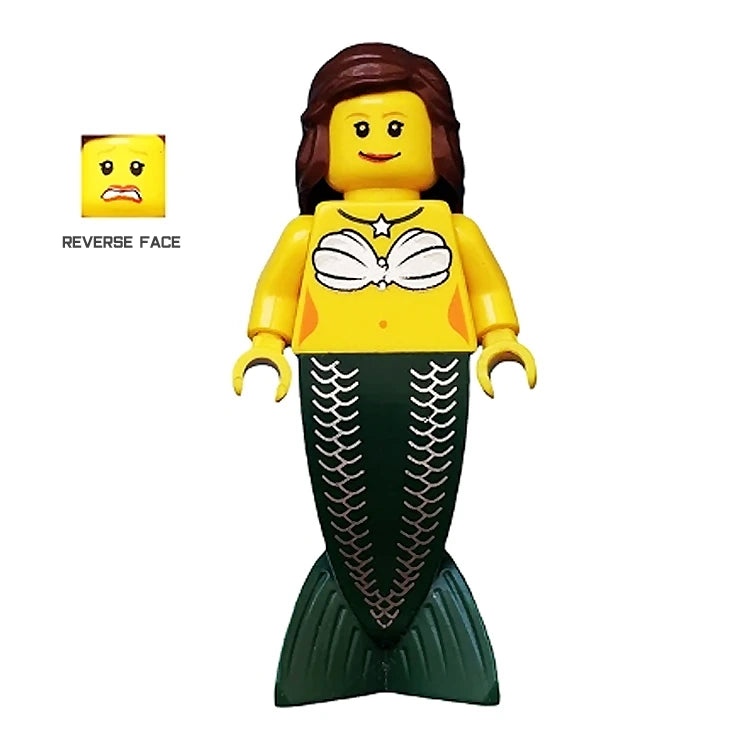 LEGO Minifigure Mermaid with Swimmable Tail & Clamshell Accessories (2009 Pirates Series) - Perfect for Underwater Adventures & Pirate Ship Play