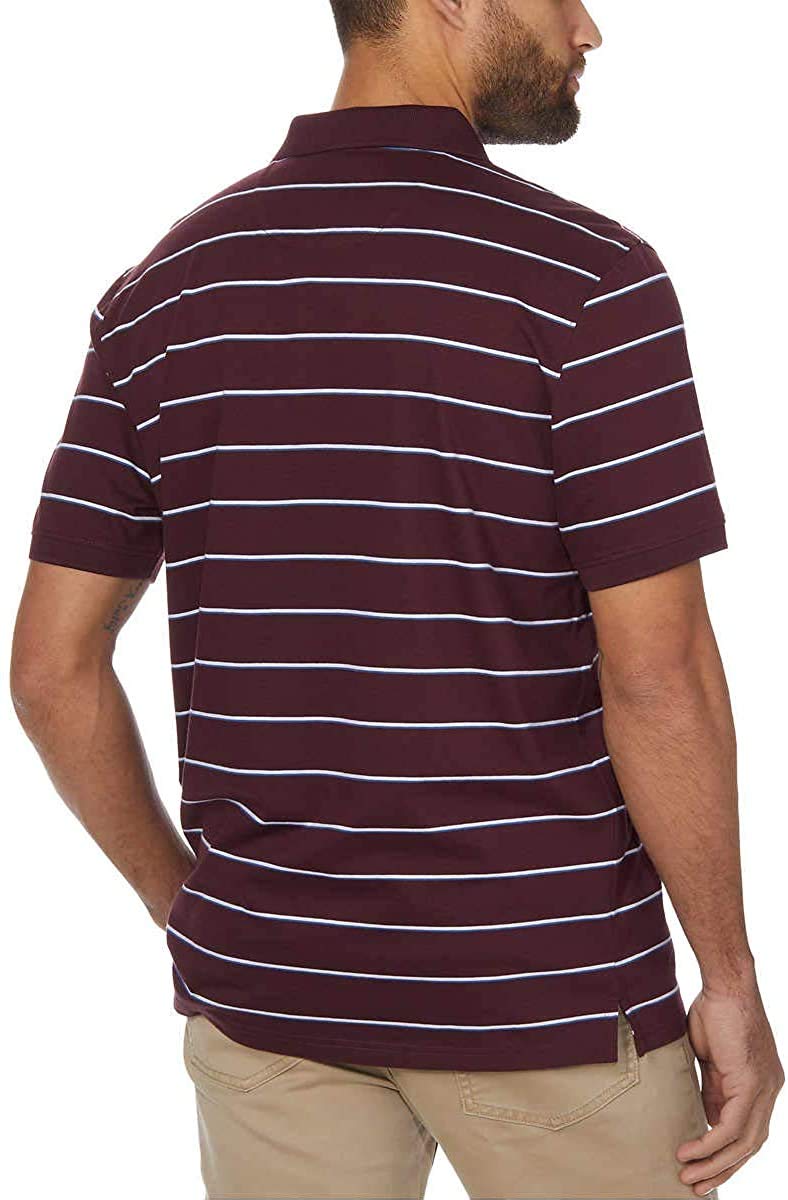 Calvin Klein Men's Liquid Touch Cotton Polo Shirt - Soft & Comfortable Casual Wear (Raspberry Chocolate, Large) | Perfect for Office, Golf & Everyday Outfits