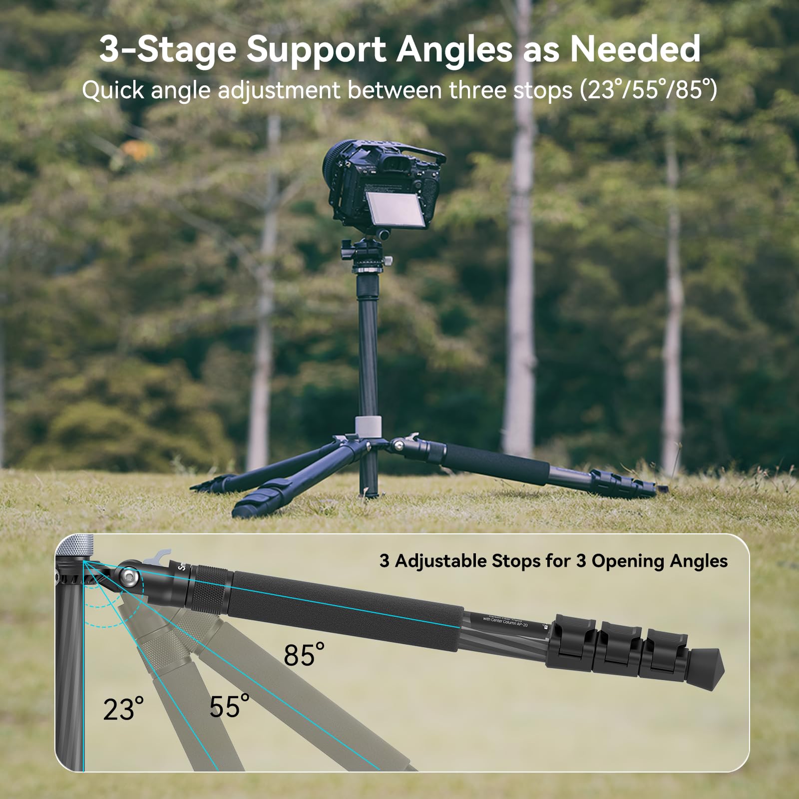 SmallRig AP-20 Carbon Fiber Tripod 62.2
