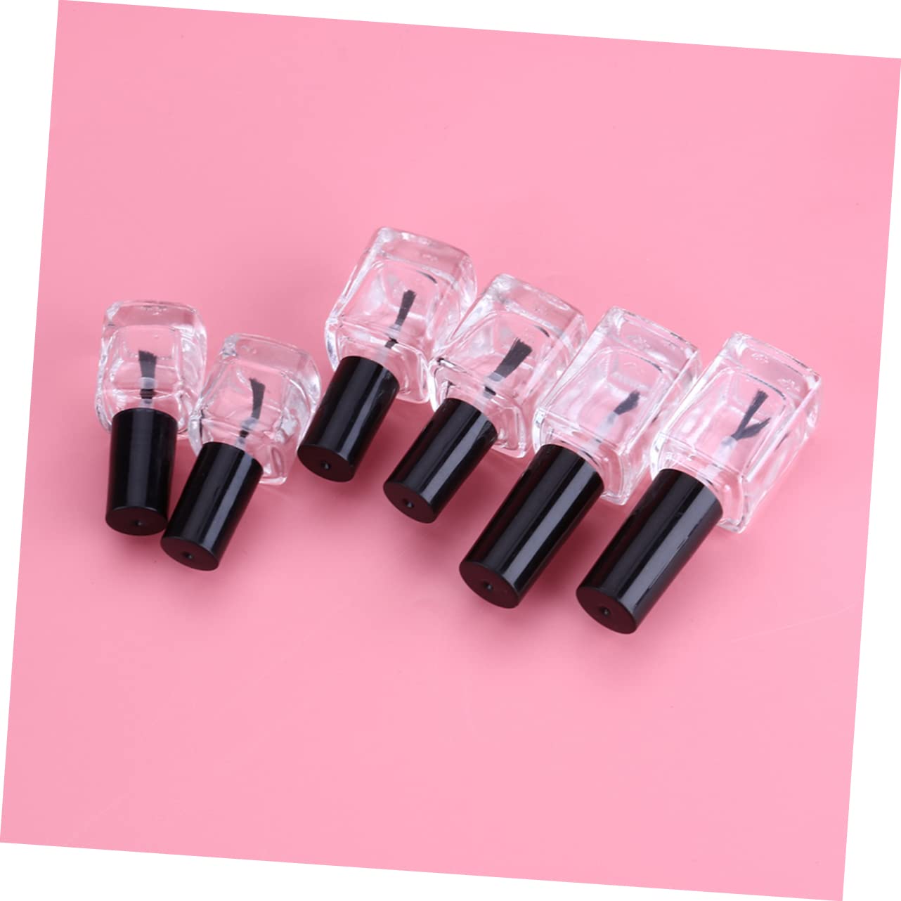 FOMIYES 15ml Empty Glass Nail Polish Bottles with Brush - 6 Pack for DIY Manicure, Pedicure & Nail Art Supplies - Perfect for Home Salon, Professional Use & Gift Packaging