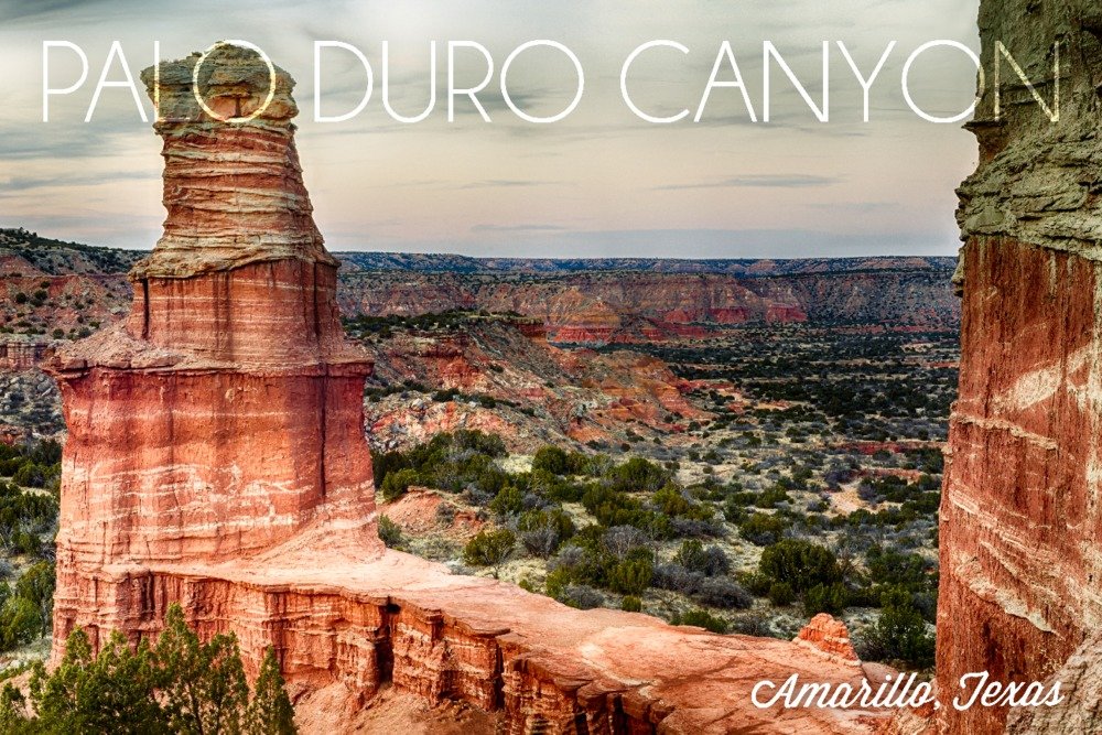 24x36 Signed Print Master Art Print - Amarillo Texas & Palo Duro Canyon Lighthouse 72395 Wall Decor Poster | Perfect for Living Room, Bedroom, Office & Gift Giving