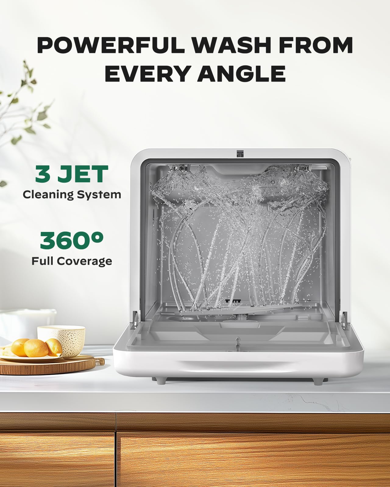 Silonn Mini Portable Countertop Dishwasher - Compact & Energy Efficient Tabletop Dishwasher for Small Spaces - Perfect for Apartments, RVs, Dorms & Tiny Homes