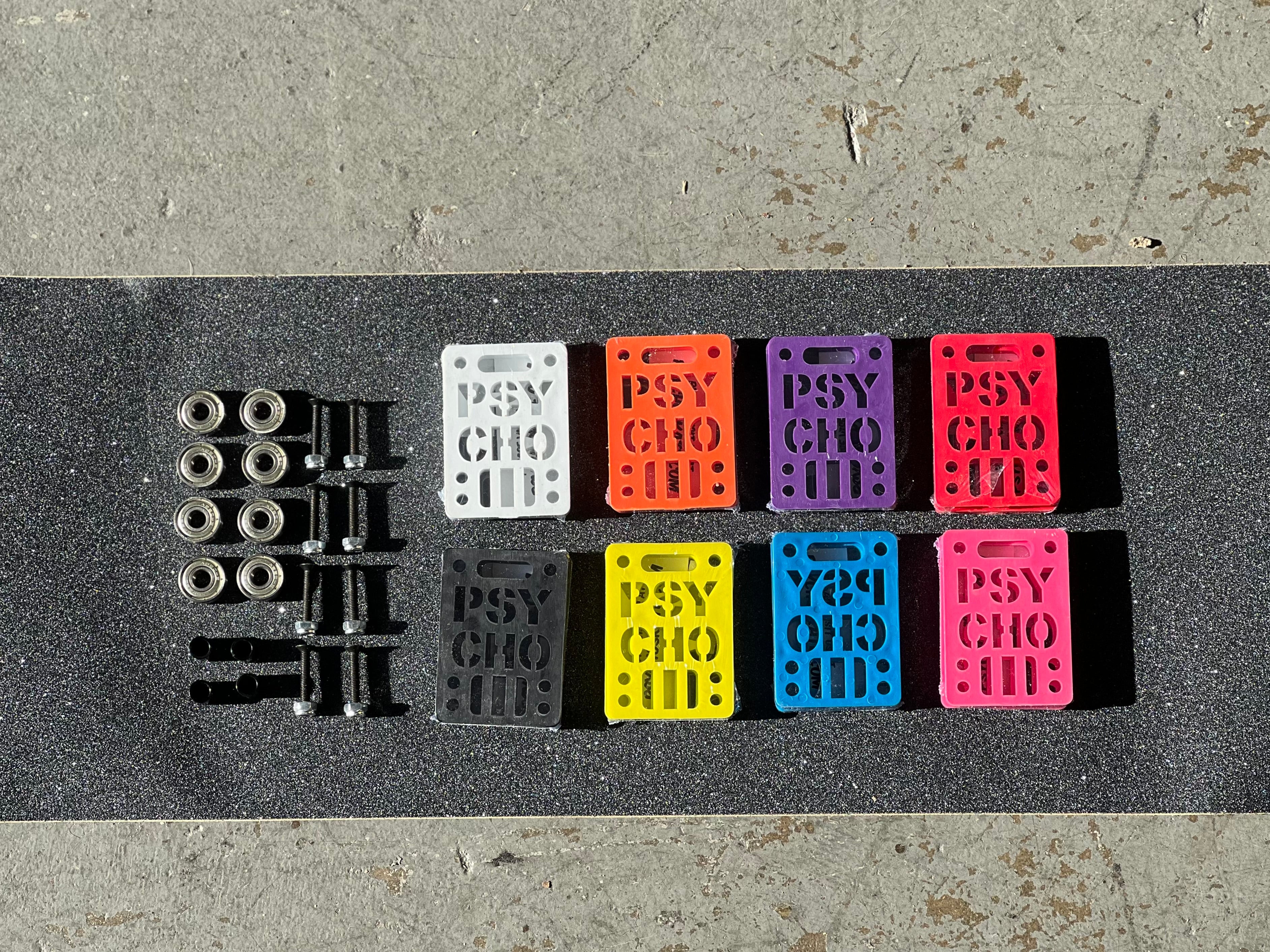 Complete Skateboard Bearing Kit with 11 Grip Tapes, 1/4