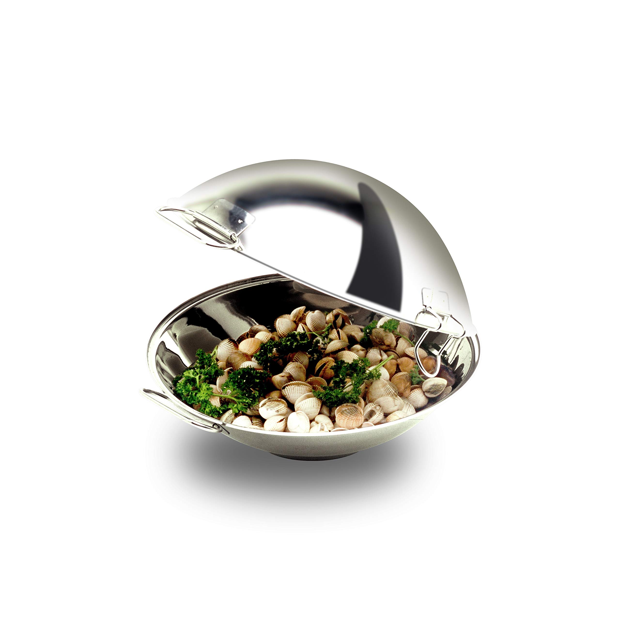 ART32804 Stainless Steel Cataplana Casserole Dish 36cm - Perfect for Seafood Stews, Portuguese Cuisine & Stovetop Cooking
