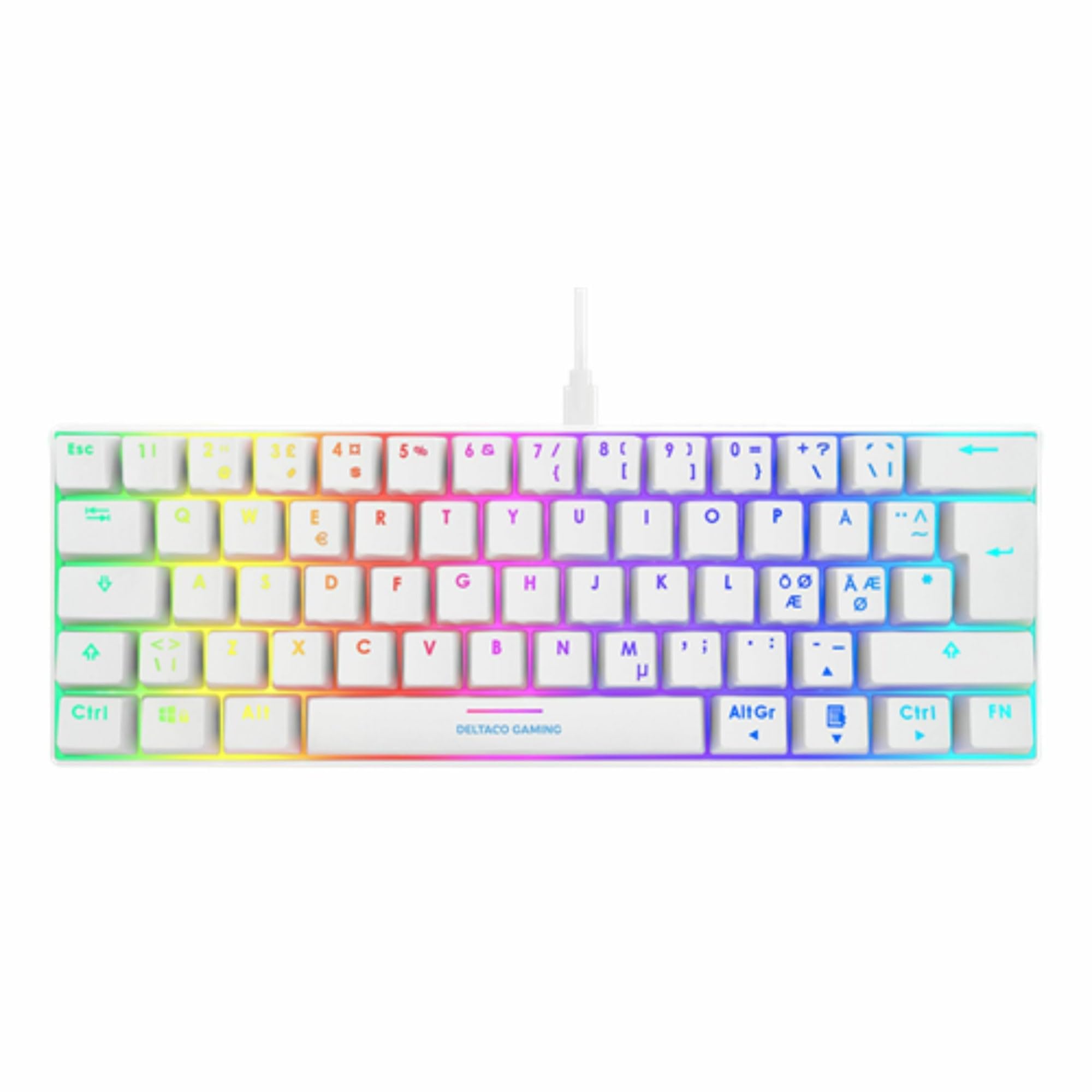 DELTACO WK85R 60% Compact Mechanical Gaming Keyboard - RGB Backlit, Content Red Switches, US Layout - Perfect for Esports, Streaming & Office Work