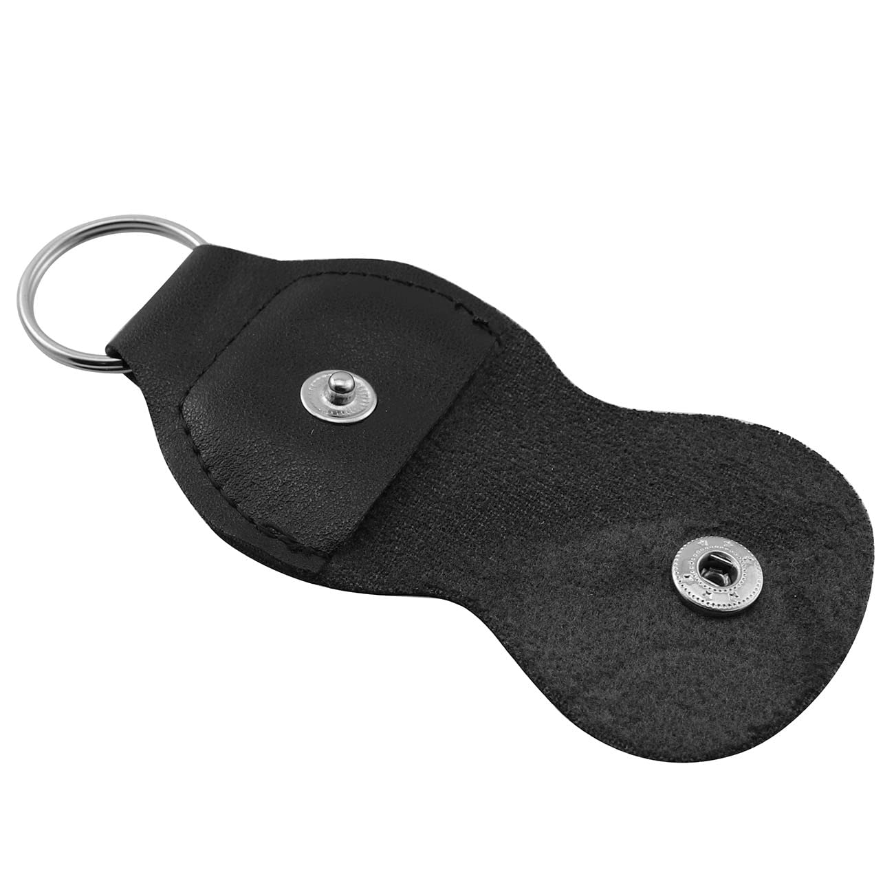 6-Piece Leather Guitar Picks Holder Case with Keychain - Black Plectrum Buckle for Guitar Accessories - Perfect for Musicians, Guitarists & Travel Use