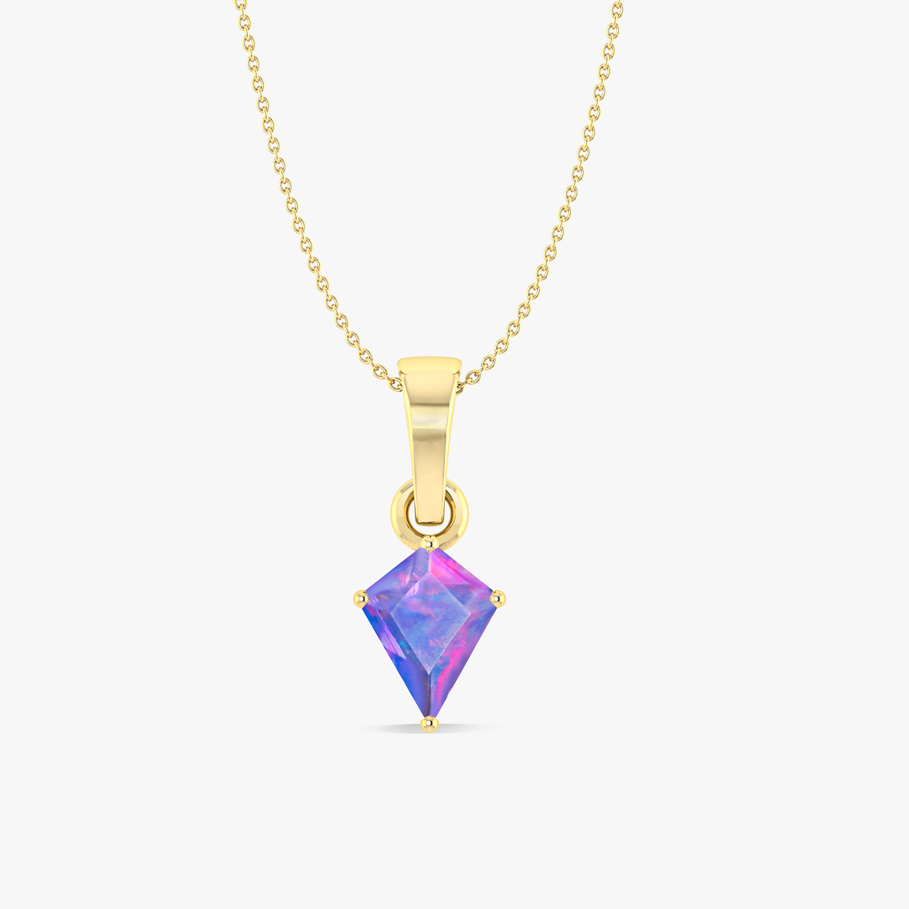 Lavender Opal Kite Gemstone Pendant Necklace for Women - Elegant Healing Crystal Jewelry Gift for Birthday, Anniversary & Special Occasions
