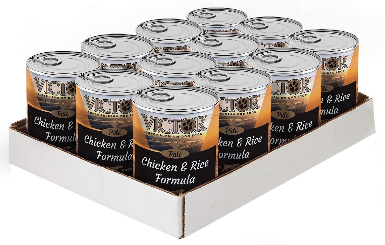 Victor Super Premium Dog Food – Chicken & Rice Formula Pâté Wet Food for Adult Dogs & Puppies – All Breed Sizes, 12 Pack (13.2 oz Cans) – Perfect for Mealtime, Training Rewards & Travel Feeding