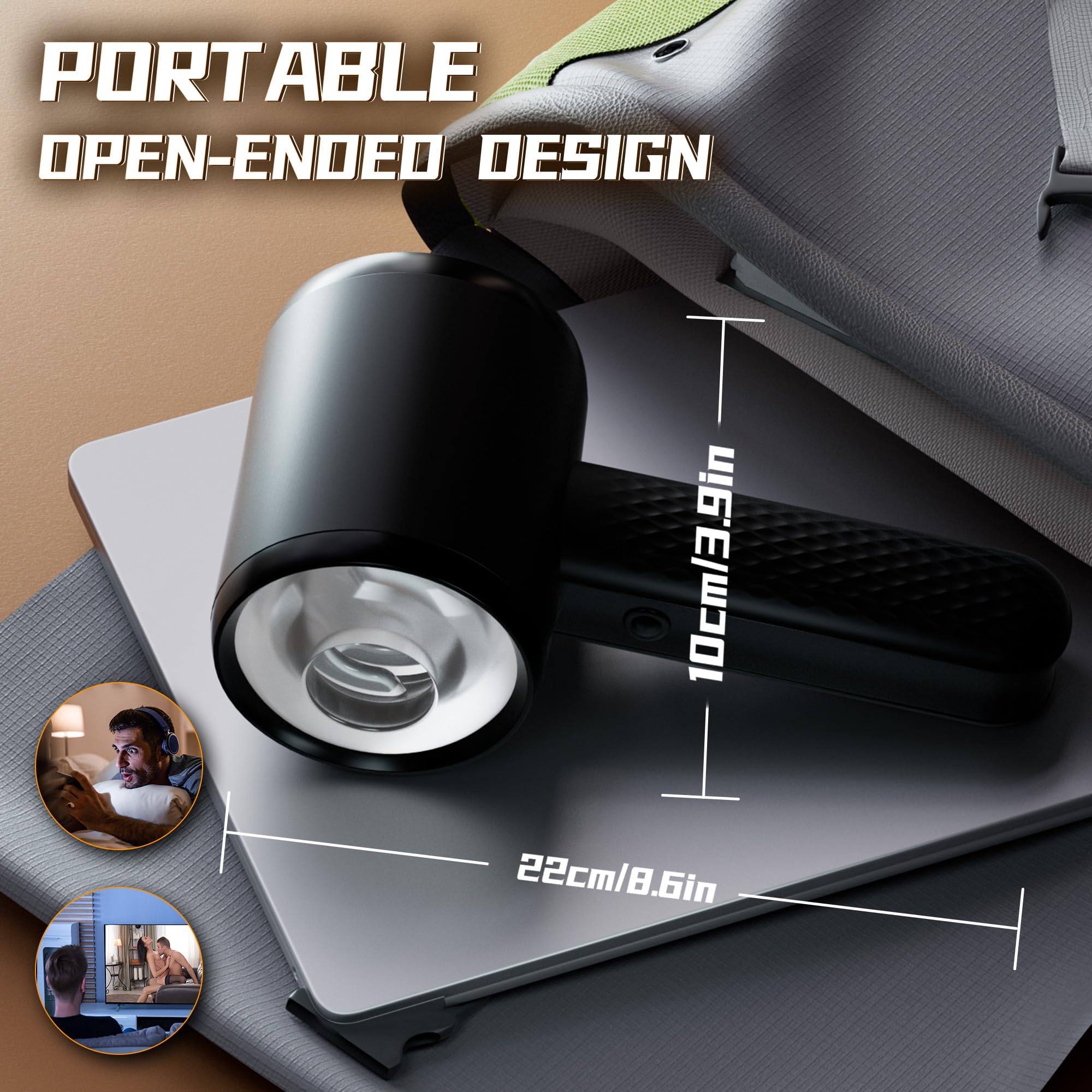 Premium Automatic Male Masturbator - 6 Powerful Thrusting & Vibration Modes Hands-Free Stroker for Ultimate Pleasure | Open-Ended Sex Toy for Men | Perfect for Solo Play, Couples Fun & Discreet Adult Entertainment