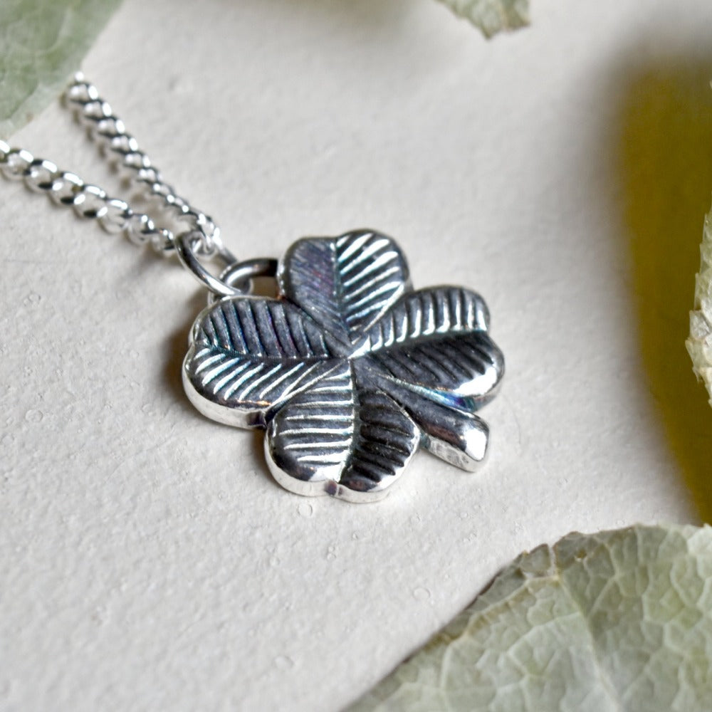 4 Leaf Clover Sterling Silver Necklace - Irish Luck Charm Jewelry for Women - Perfect for St. Patrick's Day Gifts & Everyday Wear
