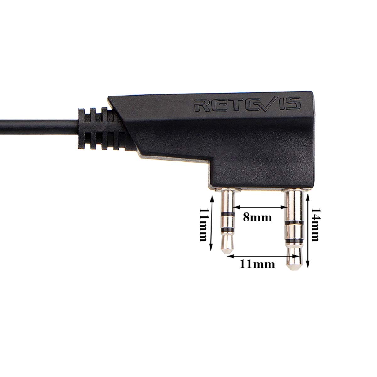 Retevis 2 Pin to 3.5mm Earpiece Adapter for Walkie Talkies - Compatible with RT22 RT21 RT27 RT7 H-777 H777S RT18 RT19 RT22S (5 Pack) - Secure Communication for Security Guards, Event Staff & Outdoor Adventures