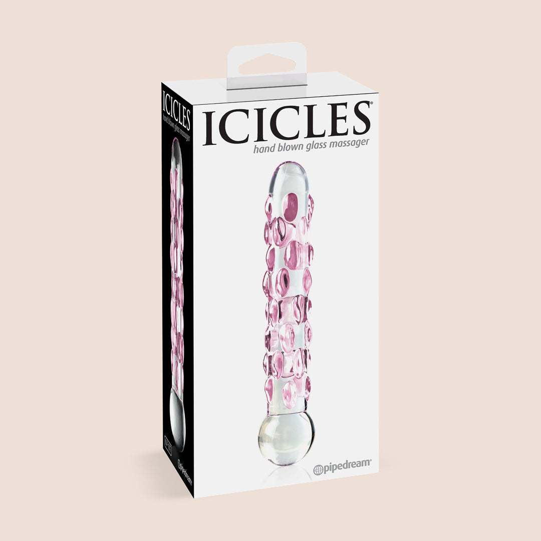 Icicles No. 7 Glass Dildo - Premium Handmade Glass Adult Toy for Women & Couples - Perfect for Sensual Play & Temperature Play in the Bedroom