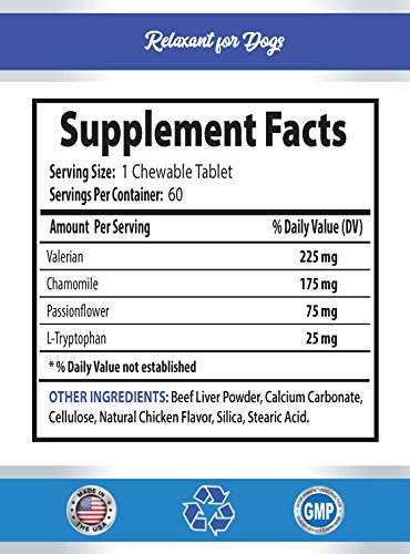 Natural Dog Anxiety Relief Chews with Valerian Root - Calming Treats for Stress, Thunder & Separation Anxiety - Behavior Support Supplement for Dogs - 90 Chews per Bottle - Perfect for Travel, Vet Visits & Stormy Days