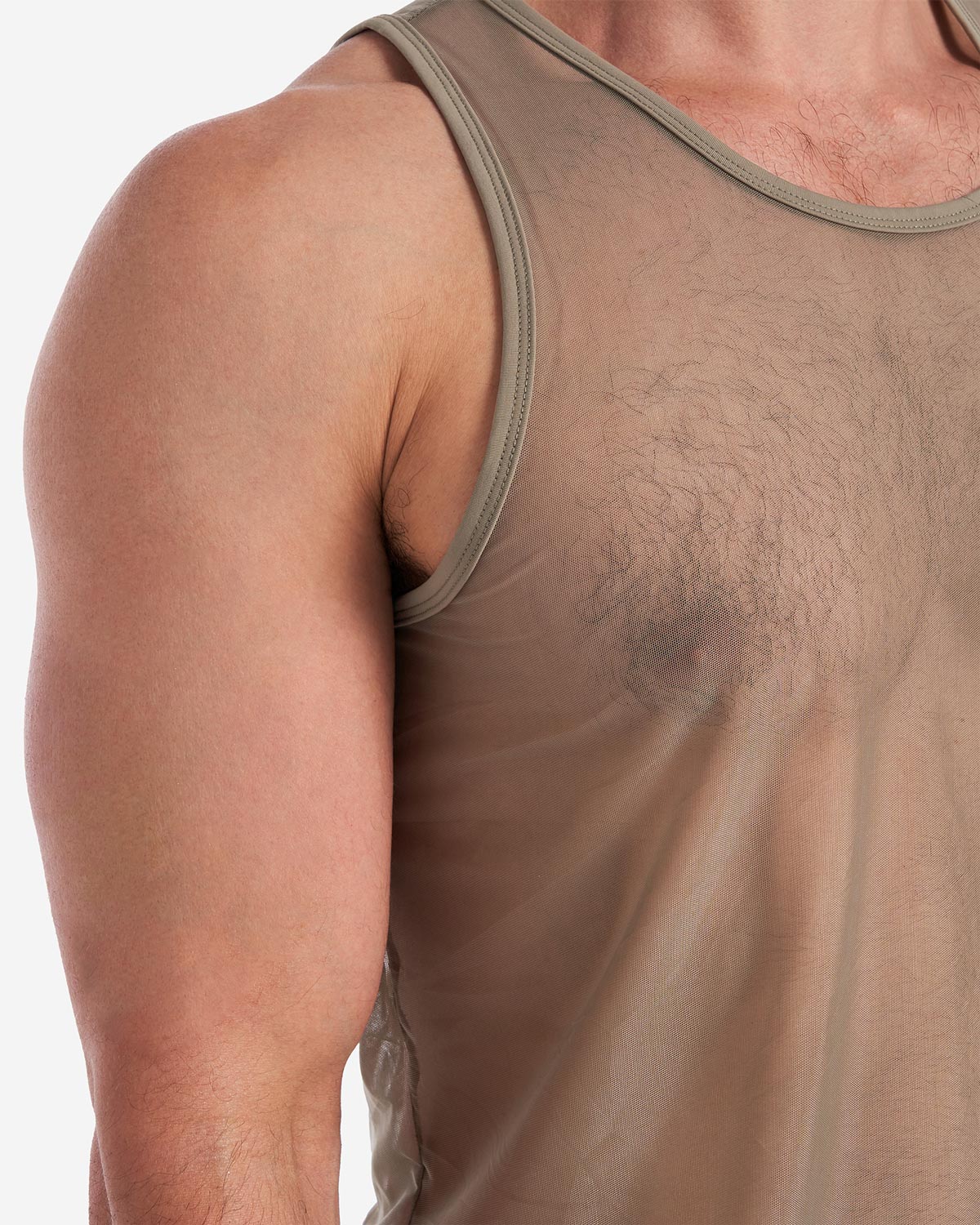 Teamm8 Score Sheer Mesh Tank Top - Army Green - Breathable & Lightweight for Workouts, Running & Yoga