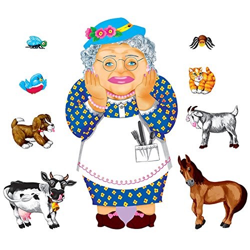 Bilingual Rhymes Flannelboard Set - Old Lady Who Swallowed A Fly - English & Spanish Educational Toy for Kids - Perfect for Storytime, Preschool Learning & Bilingual Classrooms