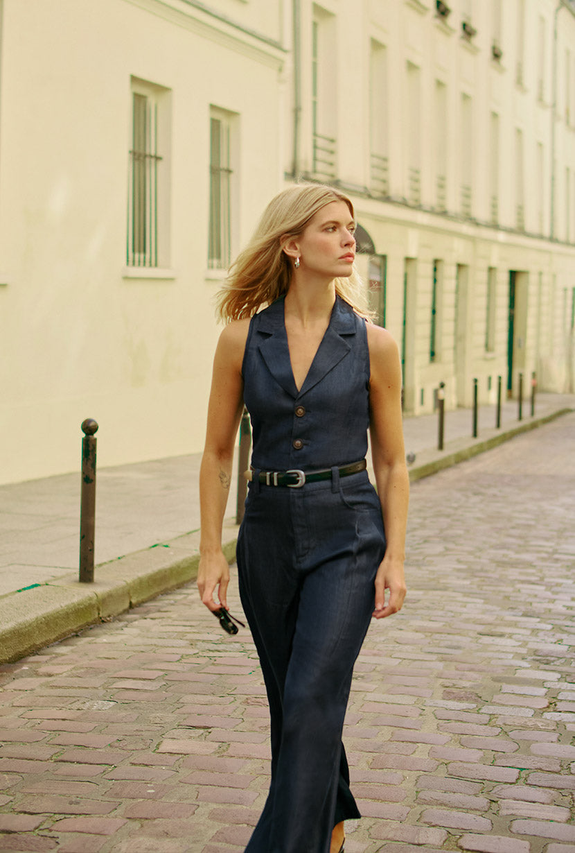 Mitzi Denim Blue Jumpsuit for Women - Stylish & Comfortable One-Piece Outfit for Casual Wear, Work, or Date Night