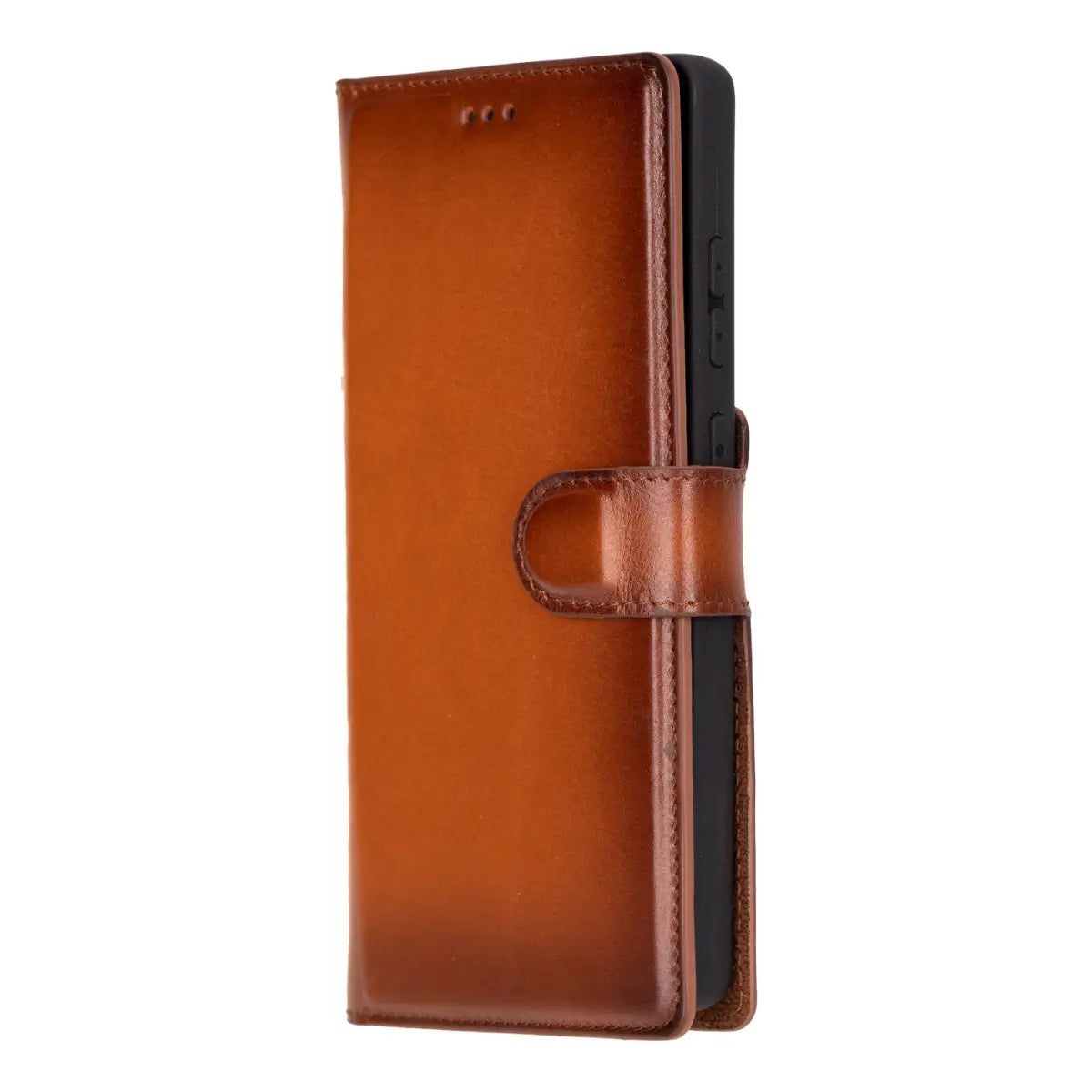Premium Burnished Tan Magnetic Leather Wallet Case for Samsung Galaxy S25 Ultra - Slim Protective Cover with Card Slots for Everyday Use & Travel