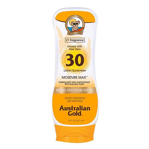 Australian Gold Sunscreen Lotion SPF 30 - 8 oz Broad Spectrum UVA/UVB Protection - Water Resistant & Reef Safe - For Beach, Pool & Outdoor Activities