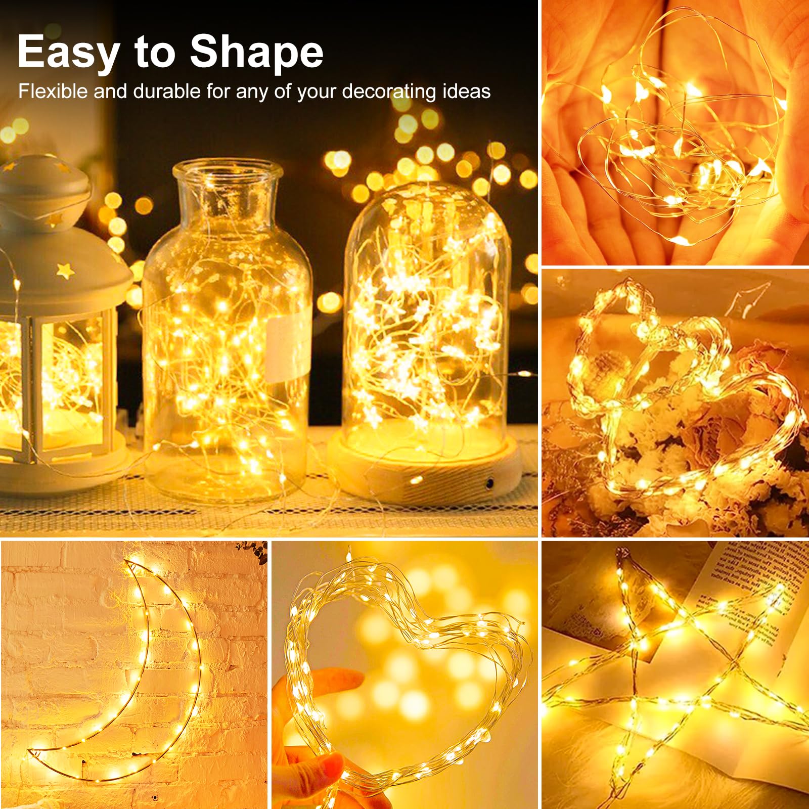 30 Pack Fairy Lights Battery Operated - 7FT 20 LED Mini Twinkle String Lights for Mason Jars, DIY Wedding, Party & Christmas Decor (Warm White) - Perfect for Bedroom, Garden, and Home Decoration