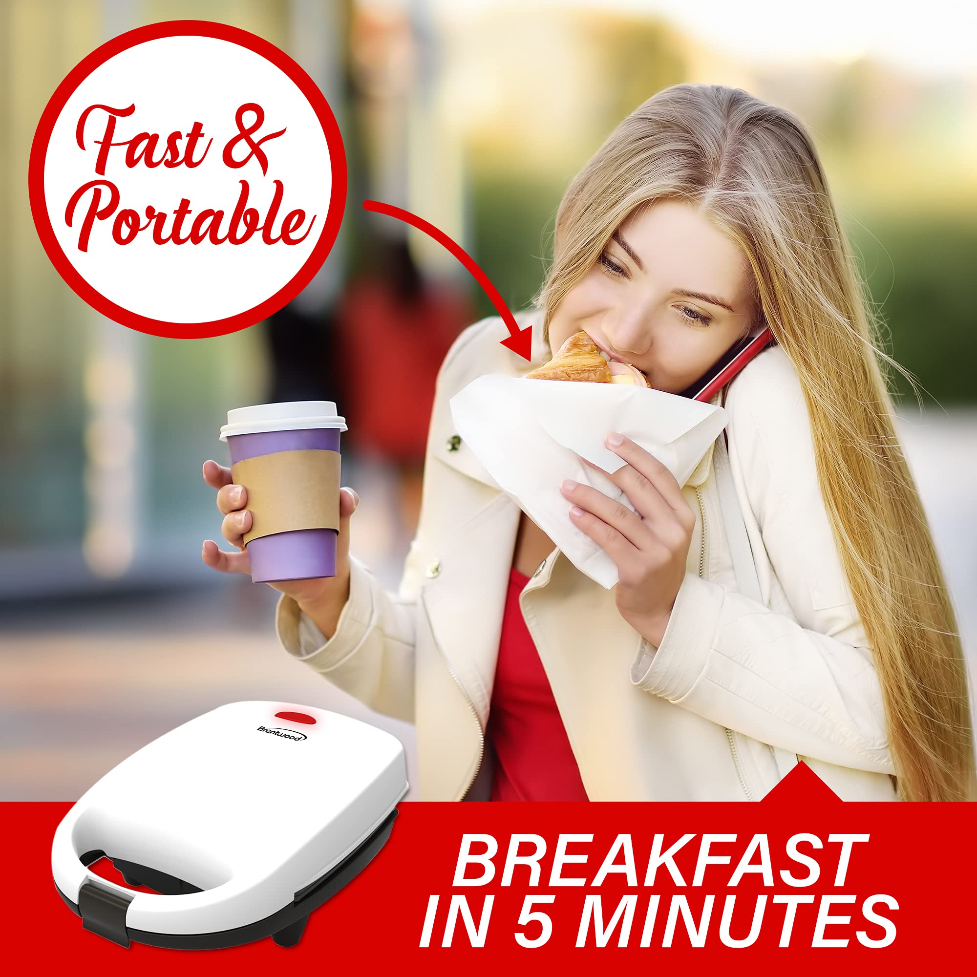 Brentwood TS-256W Electric Egg Cooker - Fast & Easy Hard Boiled, Poached, Scrambled Eggs - Perfect for Breakfast, Meal Prep & Keto Diet (White)