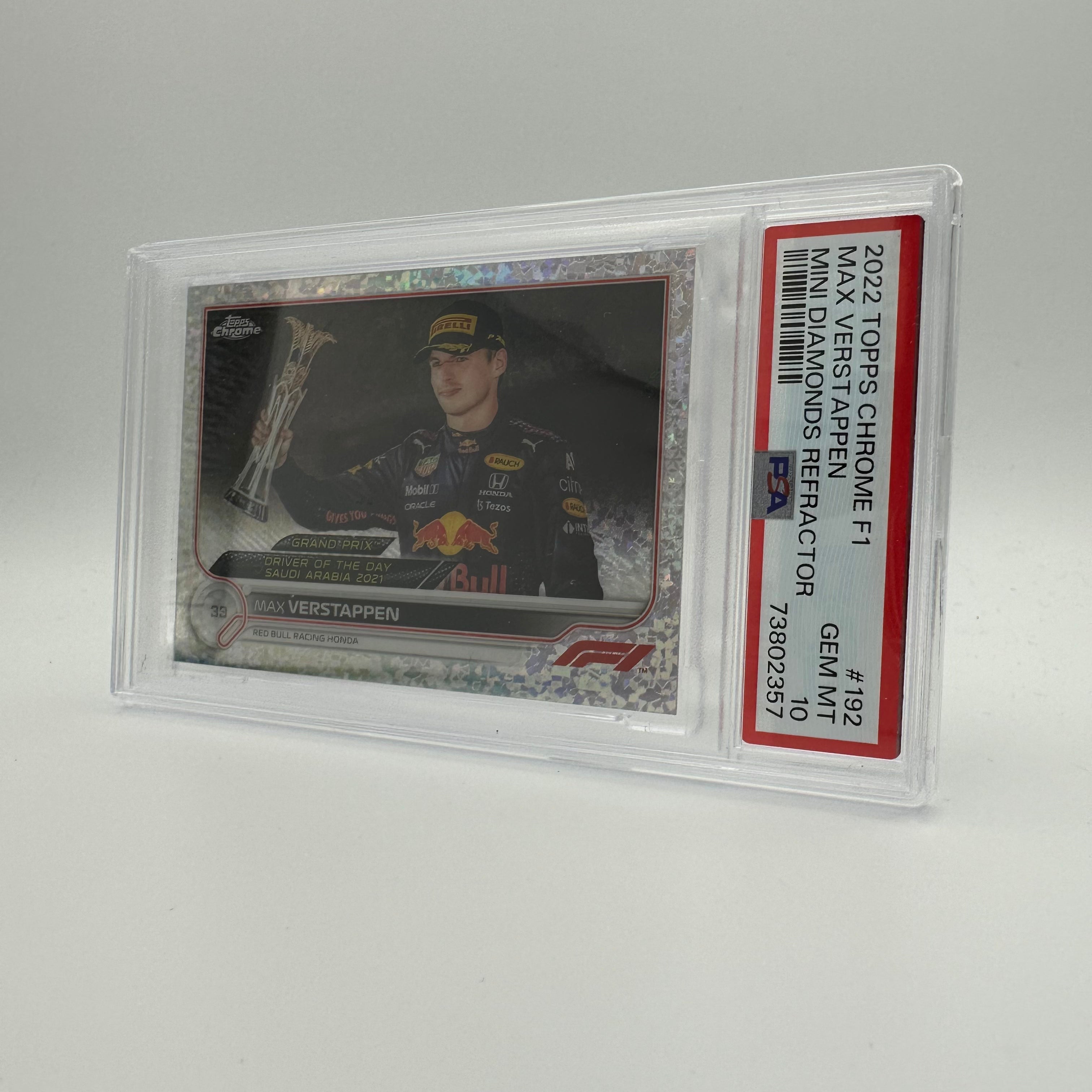 PSA 10 Graded 39/299 Max Verstappen #192 Mini Diamonds Refractor Card - Perfect for F1 Collectors, Sports Memorabilia Displays & Trading Card Investments