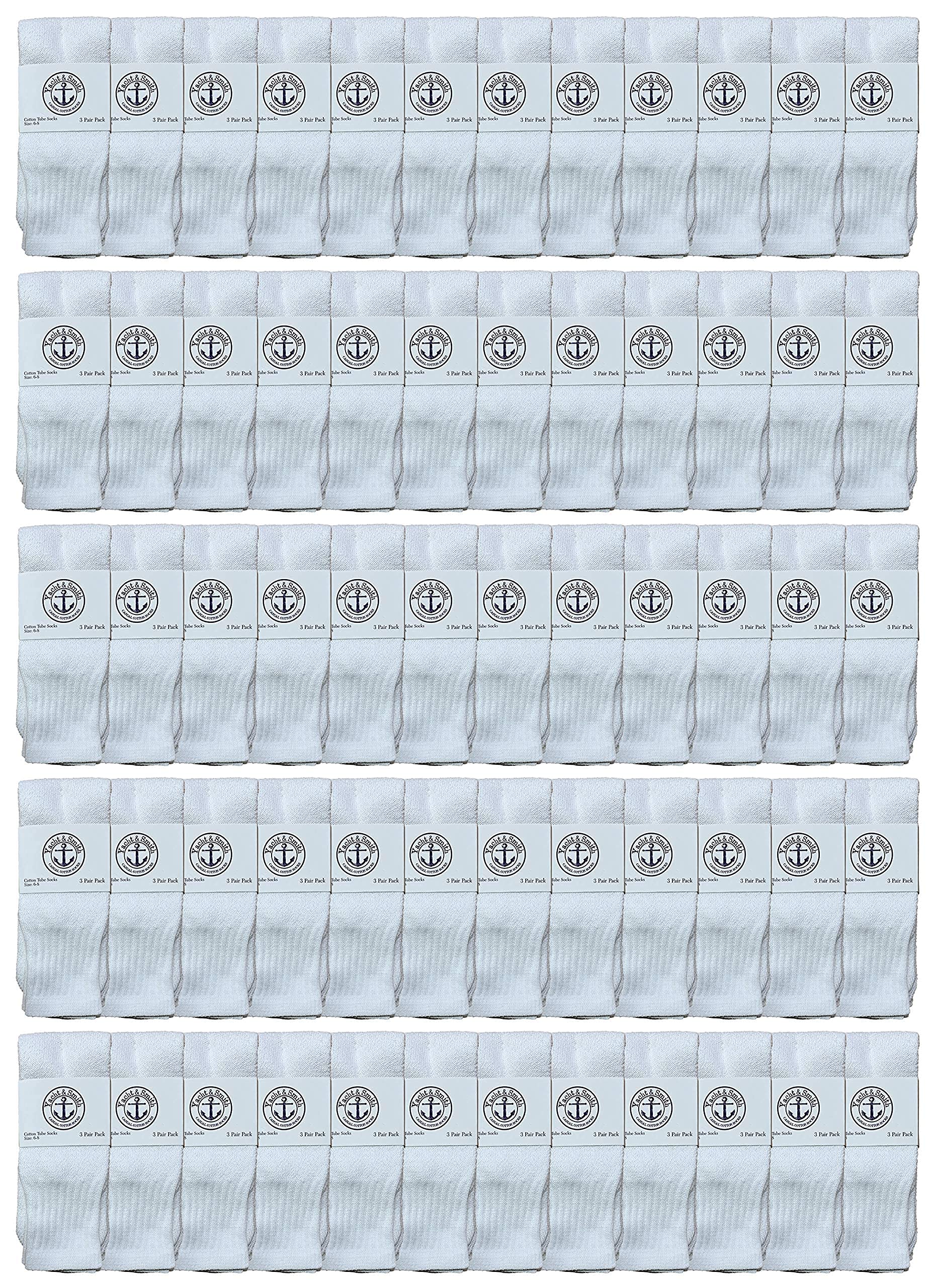 60 Pairs Kids Socks Bulk Pack - Breathable Cotton Unisex Crew, Ankle & Tube Socks for Boys & Girls - Wholesale Children's Athletic Socks for School, Sports & Daily Wear