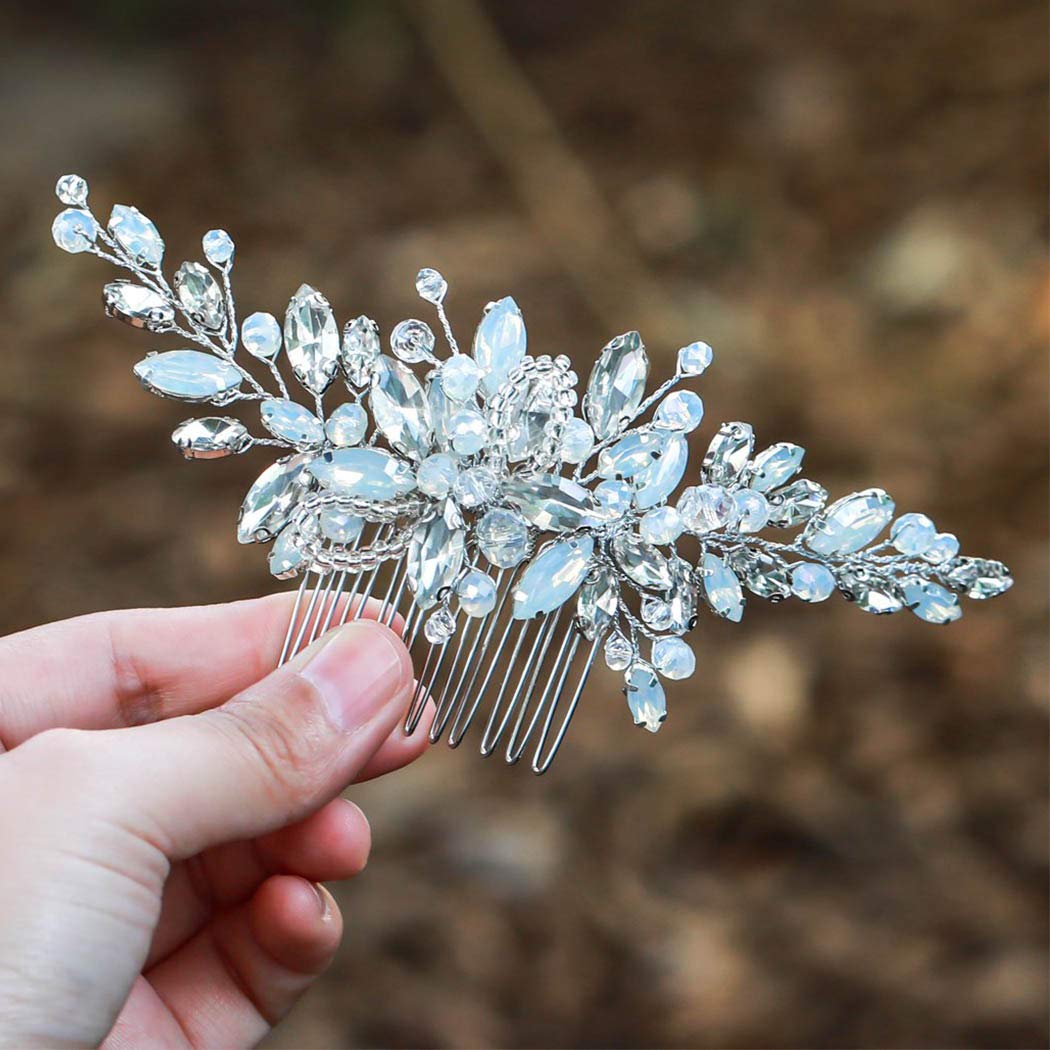 Gorais Silver Crystal Bridal Hair Comb - Rhinestone Wedding Hair Accessories for Women & Girls | Perfect for Bridal Showers, Weddings & Special Occasions