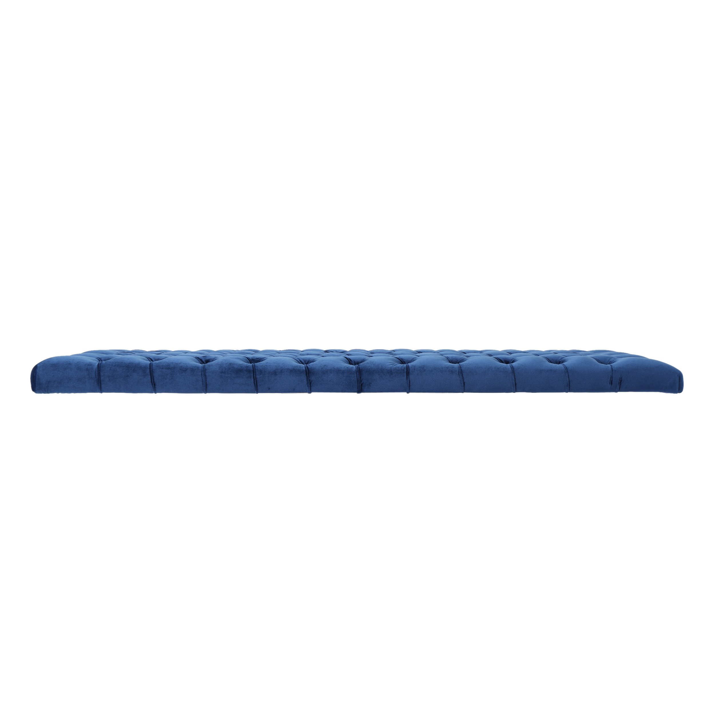 Christopher Knight Home Jezebel Velvet Upholstered Headboard - Queen/Full Size Bed Frame in Navy Blue & Black Steel | Luxurious Bedroom Decor for Master & Guest Rooms