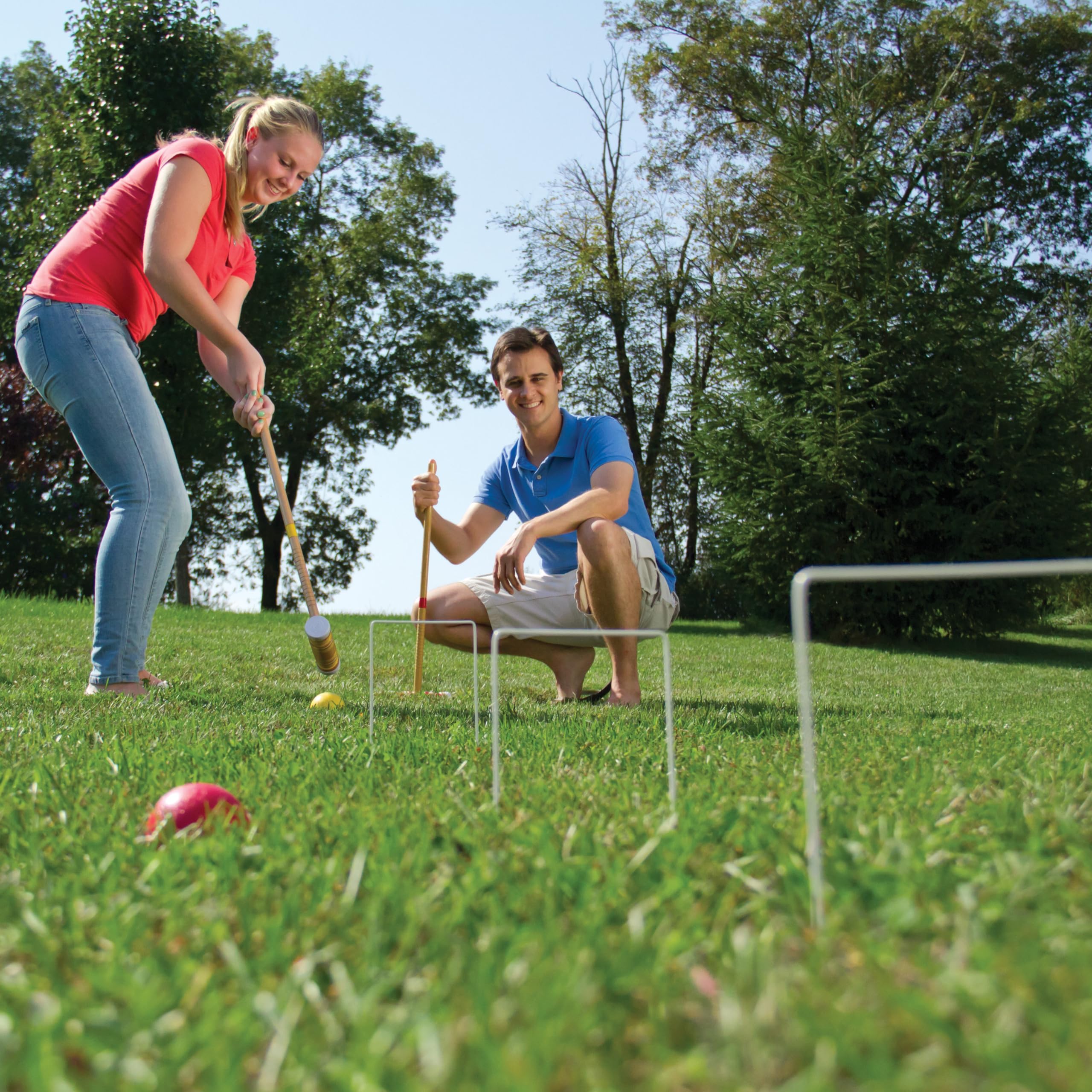 6-Player Croquet Set with Mallets & Balls - Outdoor Lawn Game for Families