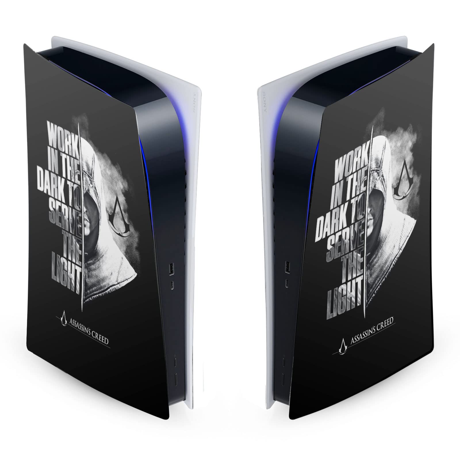 Officially Licensed Assassin's Creed Valhalla Vinyl Skin Cover for Sony PS5 Digital Edition - Protective Gaming Case with Unique Typography Design - Perfect for Gamers & Collectors
