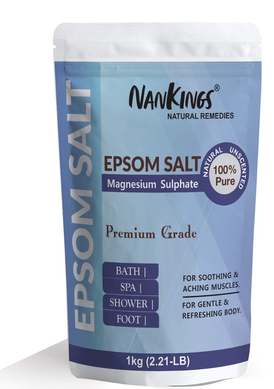 Epsom Salt for Bath & Muscle Relief - 1kg Magnesium Sulfate for Foot Soak, Body Relaxation & Plant Care | Perfect for Post-Workout Recovery, Spa Day & Gardening