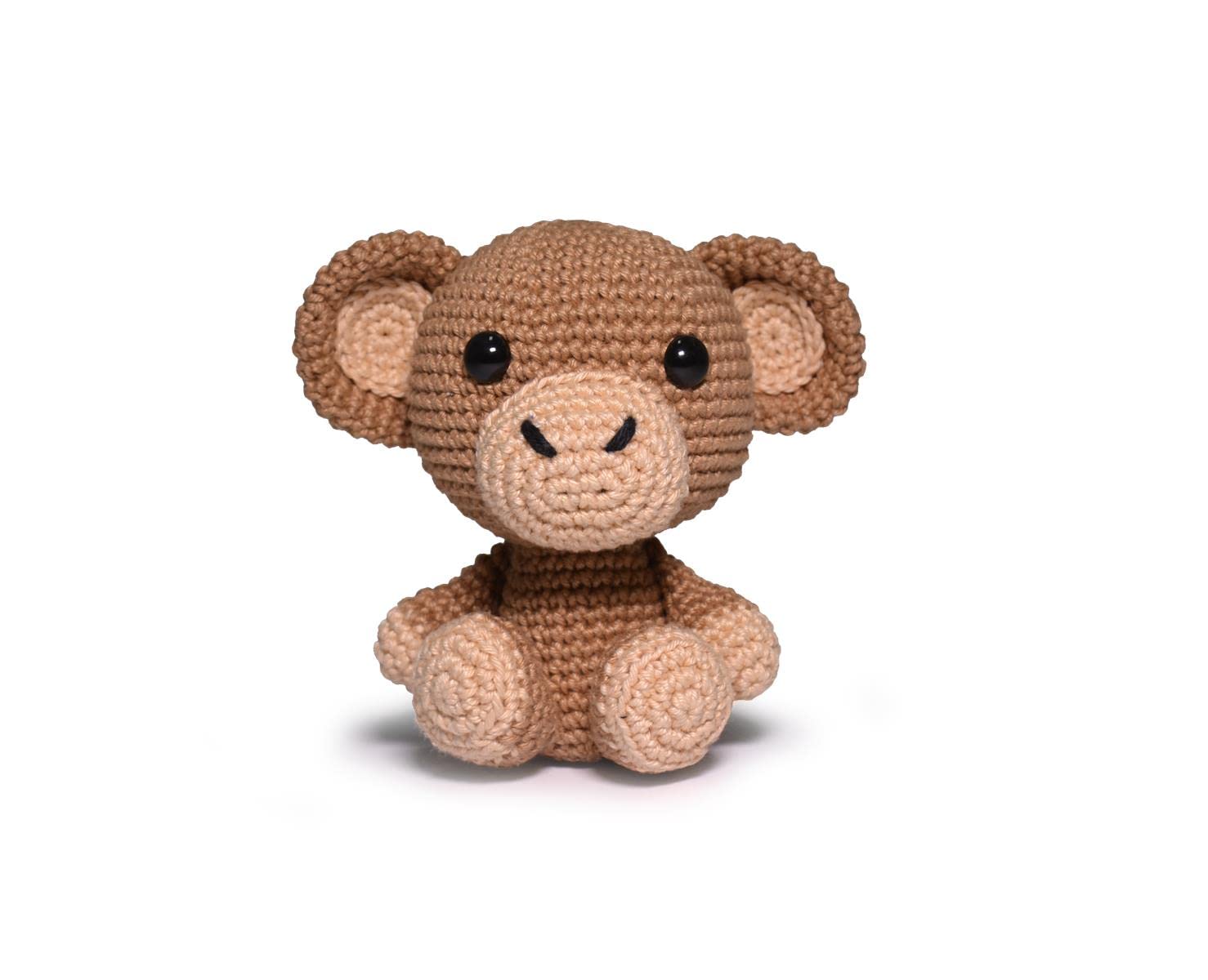 Premium Amigurumi Crochet Kit for Beginners - Safari Animal Crochet Set with Easy Instructions & All Materials Included - Monkey, Lion, Giraffe Patterns - Soft Premium Yarn for DIY Crafts, Gifts & Home Decor